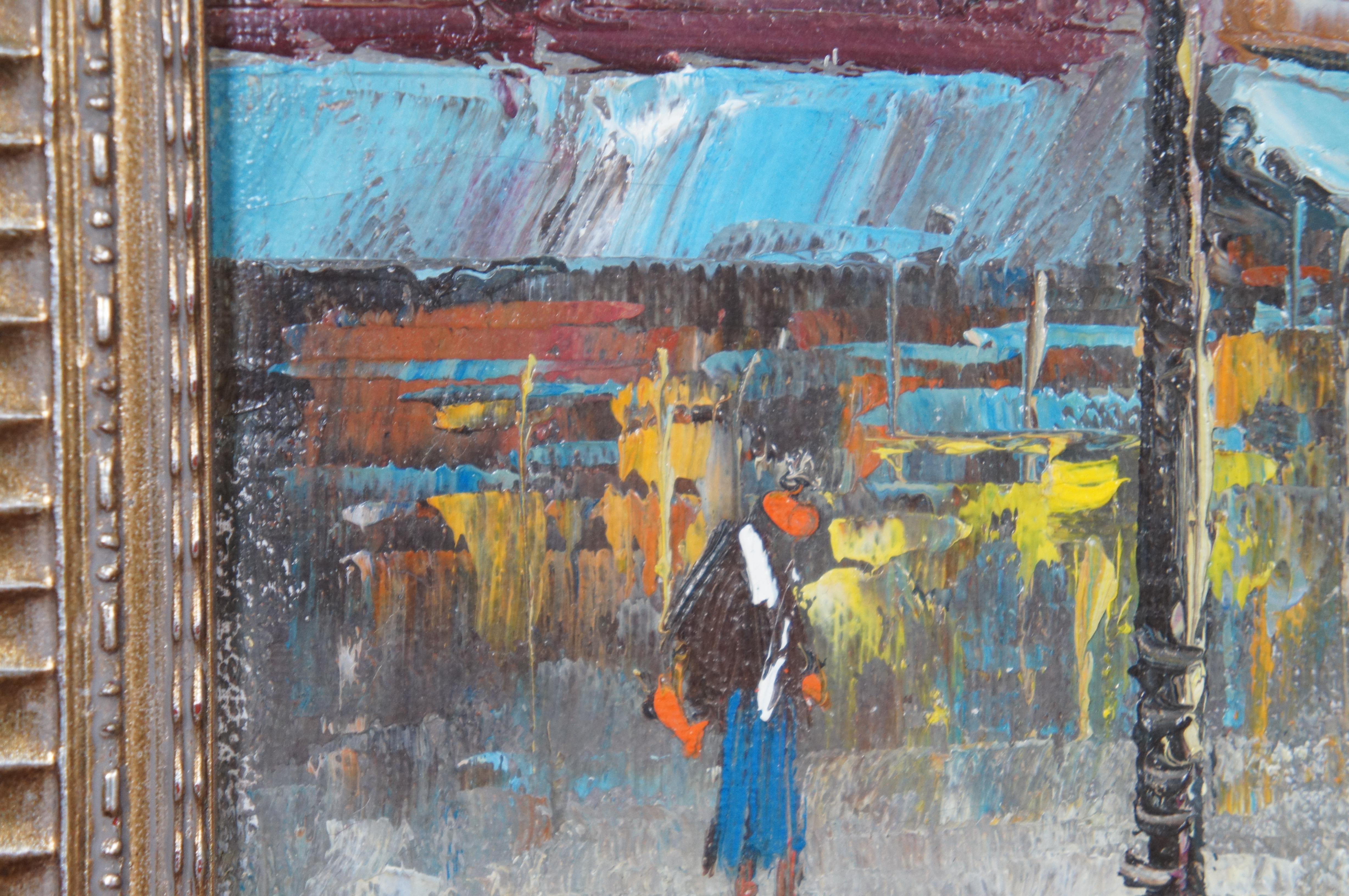 Vintage Caroline Burnett, peinture impressionniste française de paysage urbain encadrée en vente 6