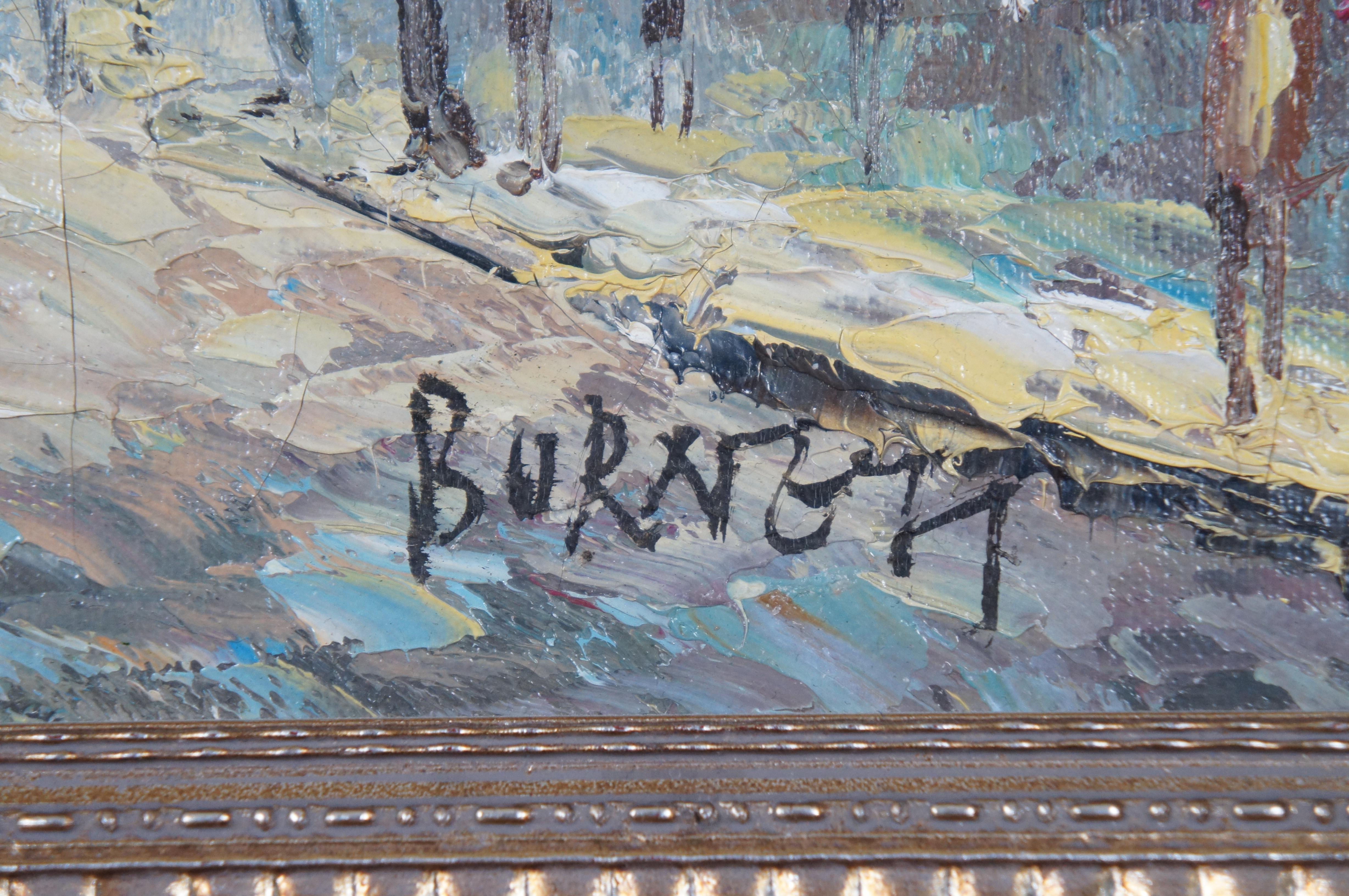 Vintage Caroline Burnett, peinture impressionniste française de paysage urbain encadrée en vente 1