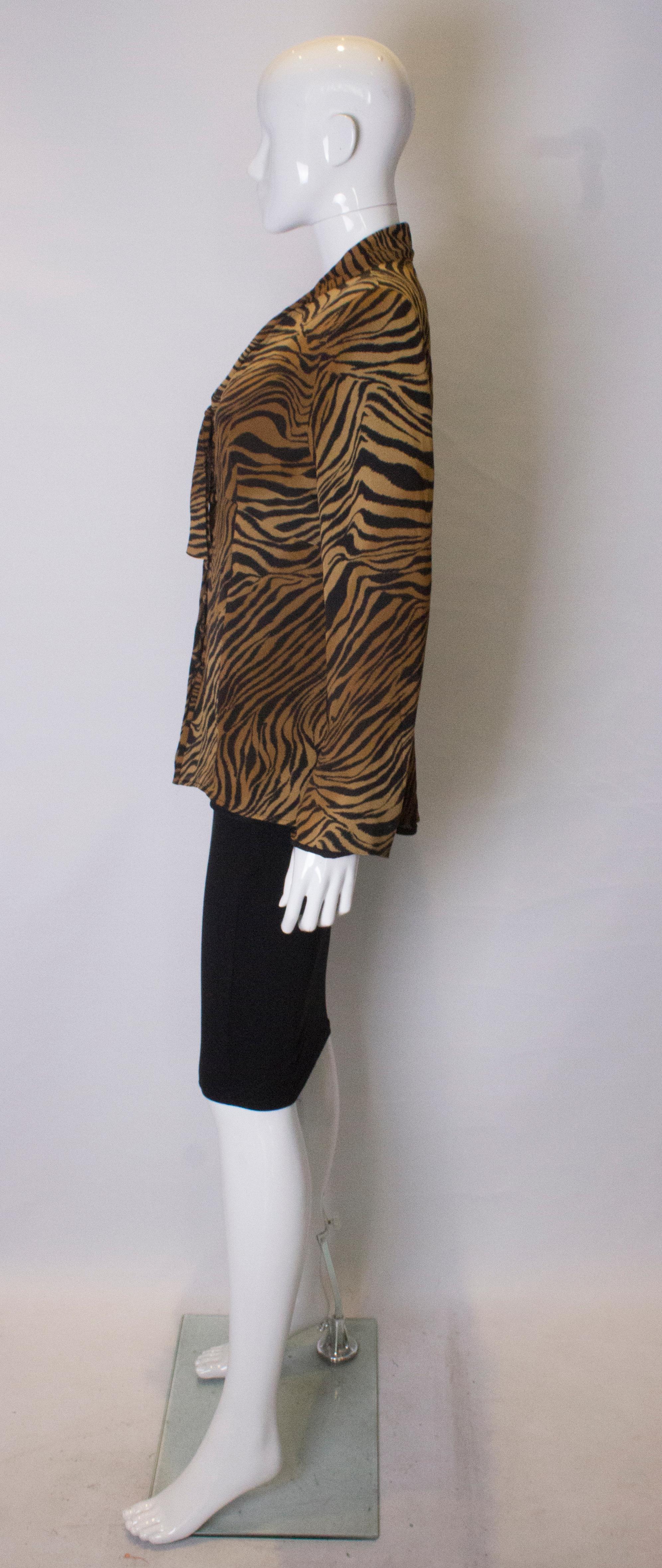 Vintage Caroline Charles Animal Print Blouse In Good Condition In London, GB