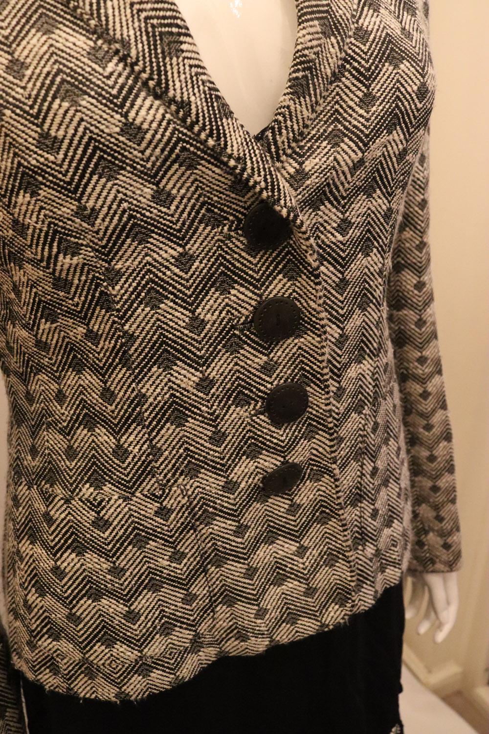 Chaqueta vintage Caroline Charles en blanco y negro en Bueno estado para la venta en London, GB