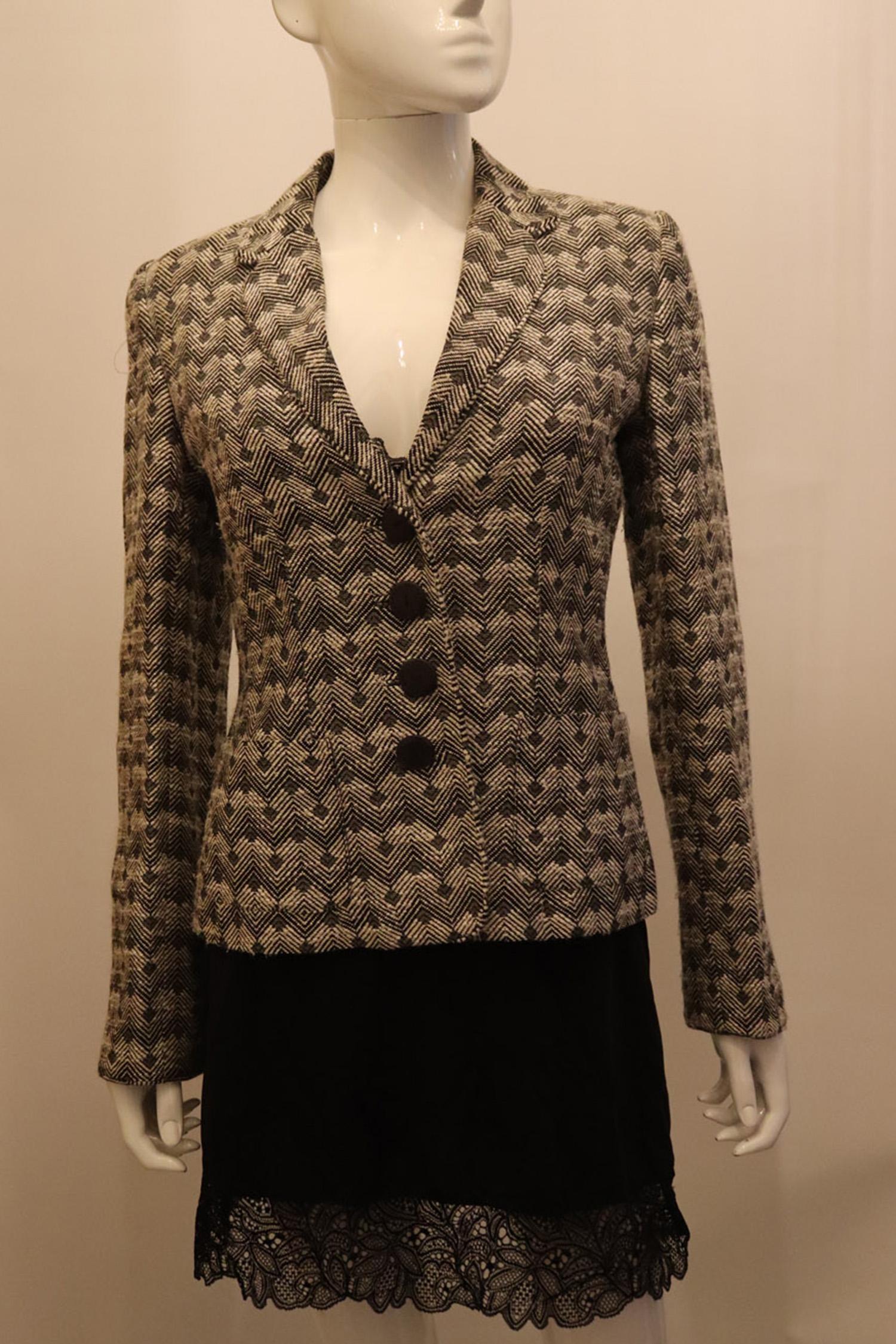 De las mujeres Chaqueta vintage Caroline Charles en blanco y negro en venta
