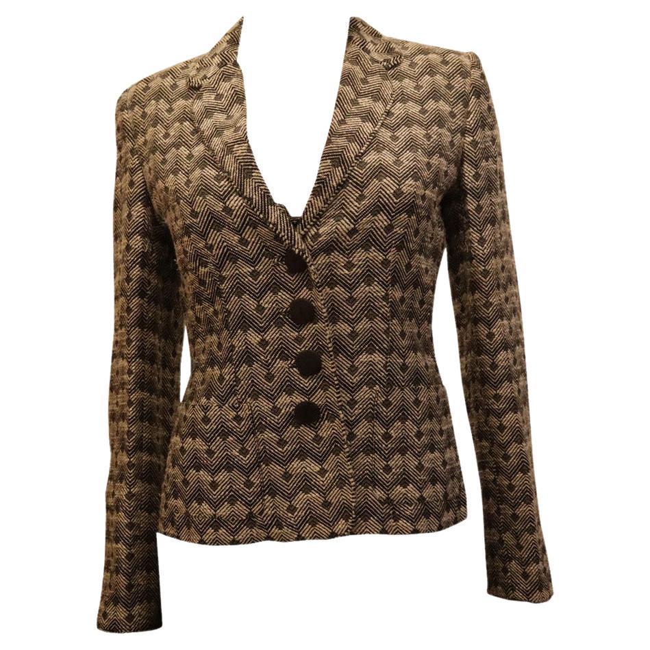 Chaqueta vintage Caroline Charles en blanco y negro en venta