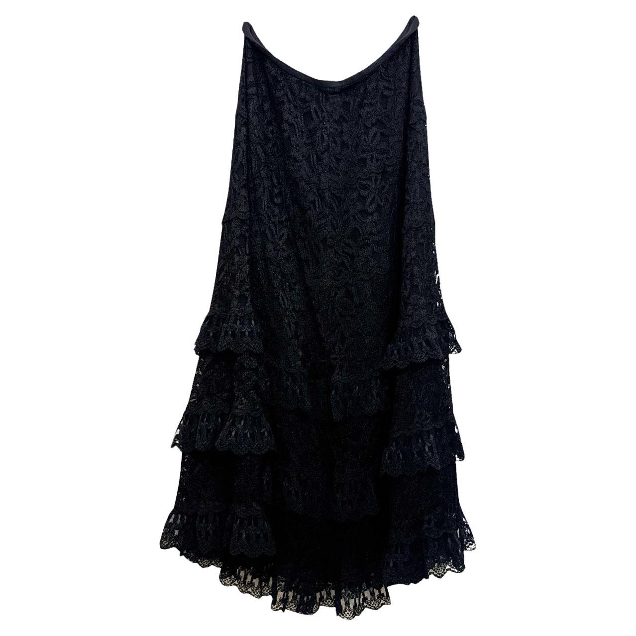 Vintage Caroline Charles Black Lace Skirt