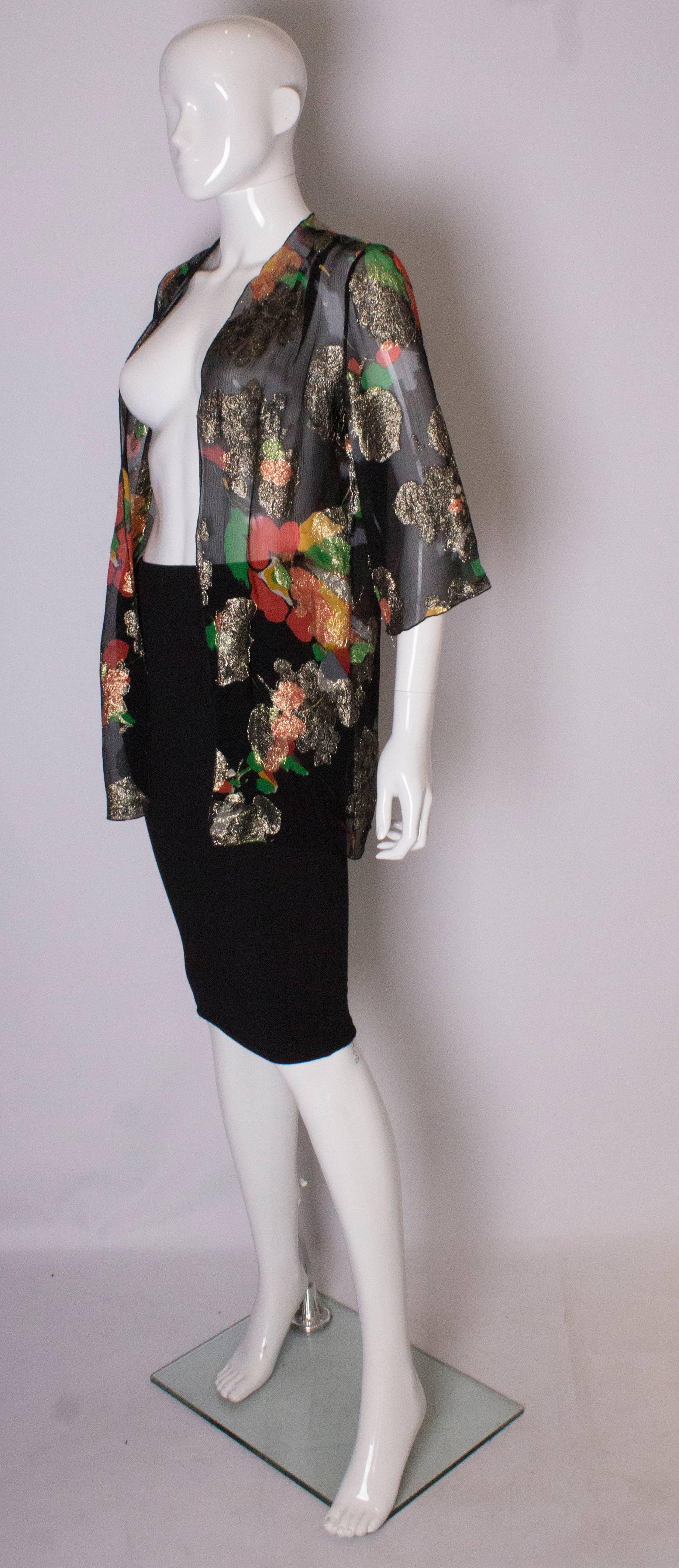 A Vintage 1980s lurex floral evening jacket by Caroline Charles  In Good Condition In London, GB