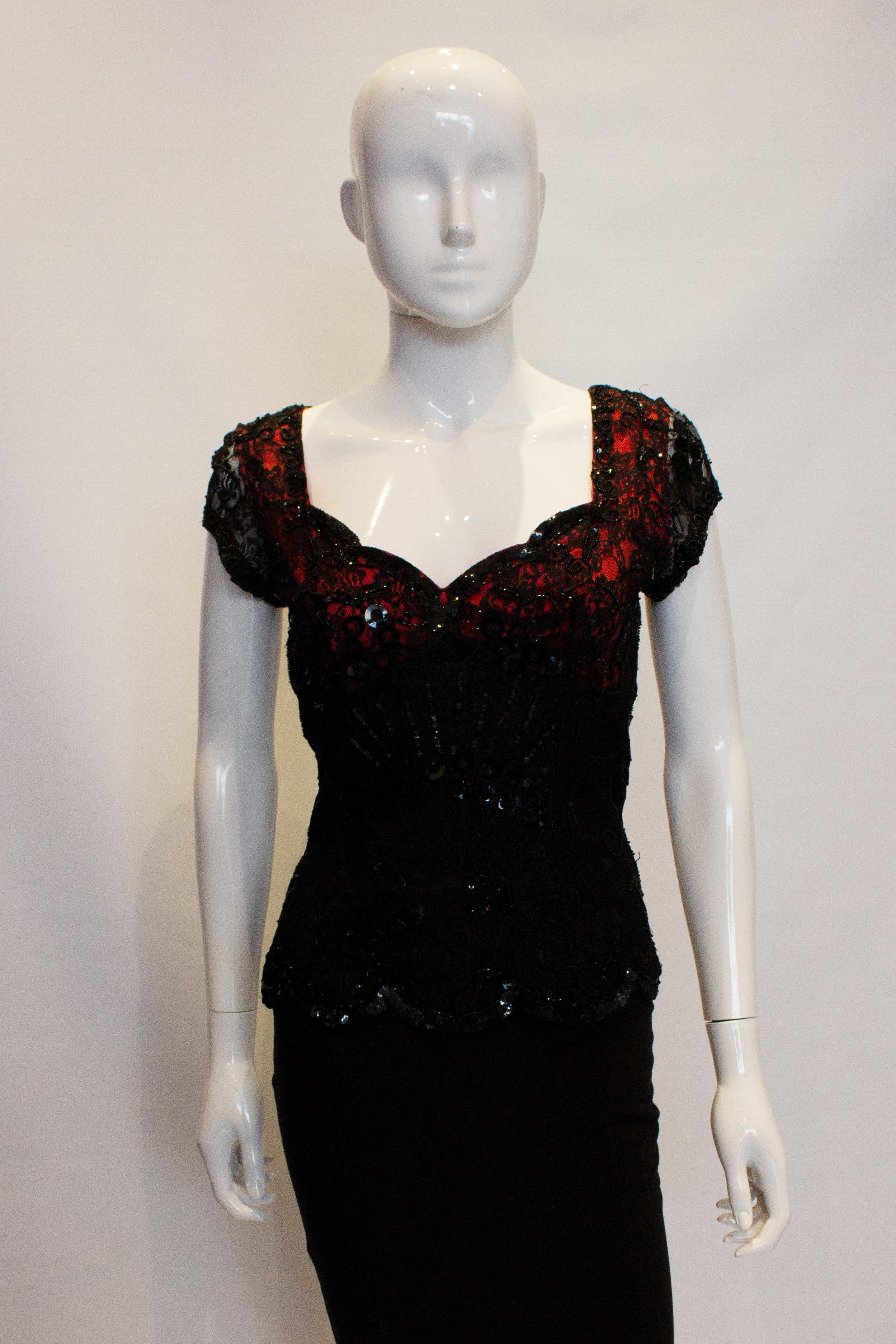 Vintage Caroline Charles Evening Top In Good Condition For Sale In London, GB