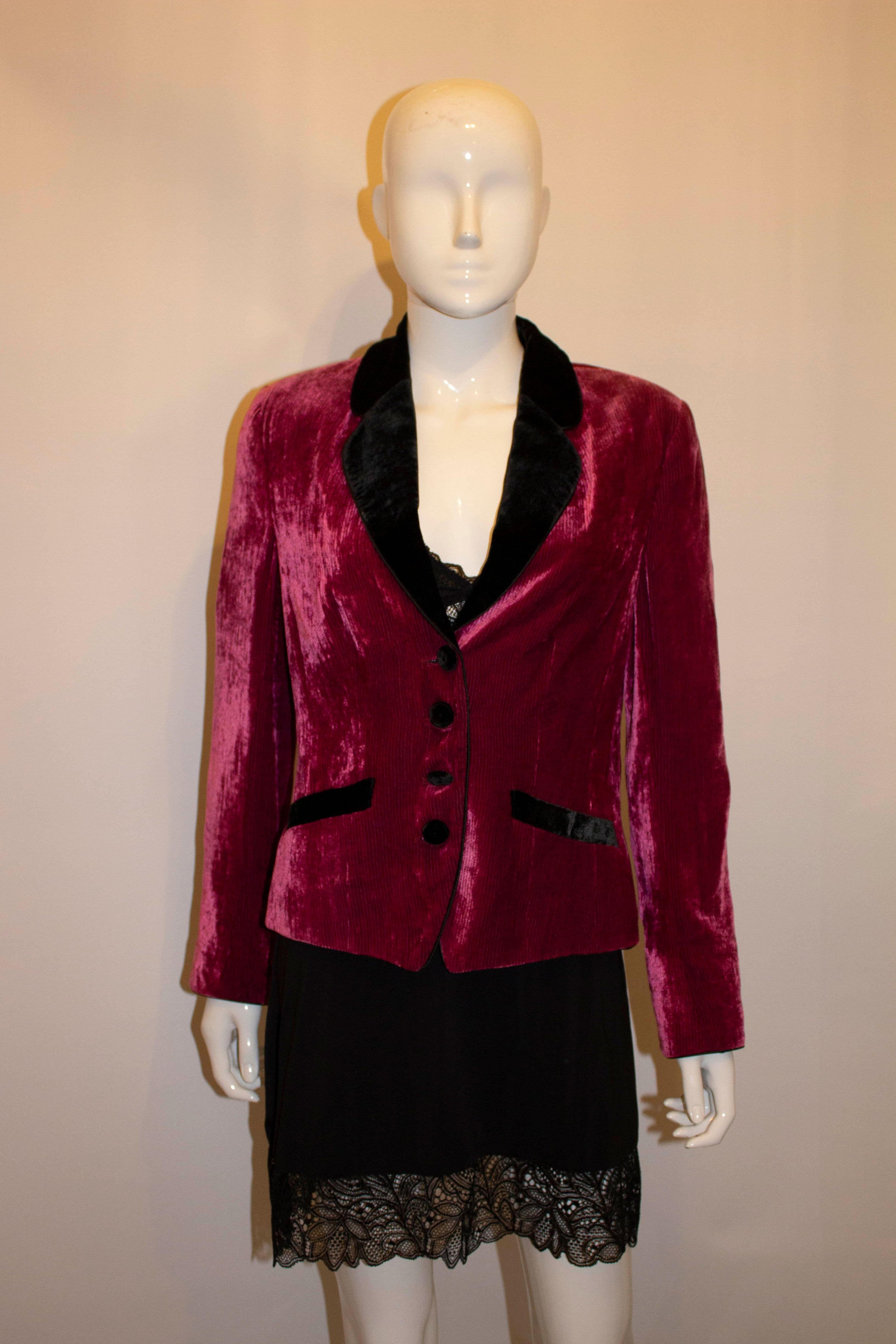 Vintage Caroline Charles Rosa und Schwarze Vintage-Jacke. im Zustand „Gut“ im Angebot in London, GB