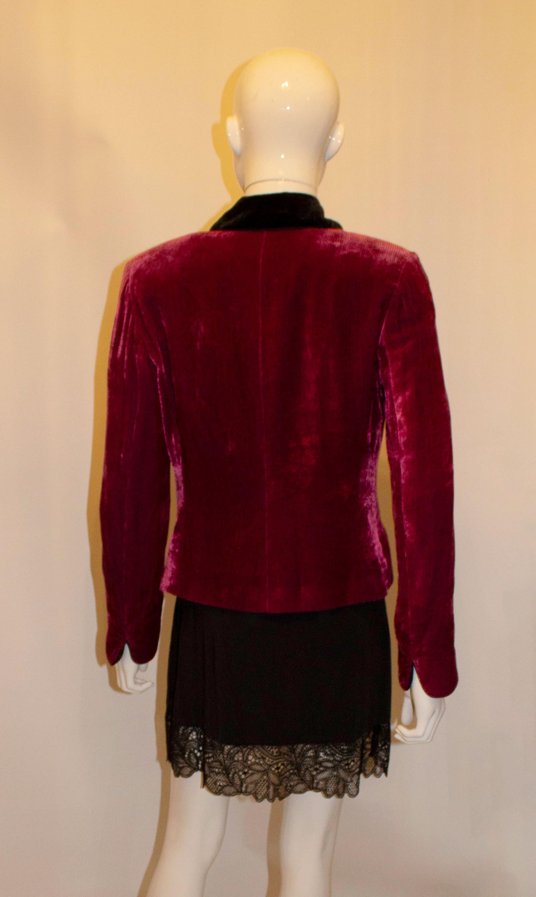 Red Vintage Caroline Charles Pink and Black Jacket. For Sale