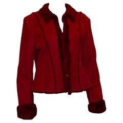 Vintage Caroline Charles Rote Schafslederjacke Vintage Caroline Charles Rote Schafslederjacke