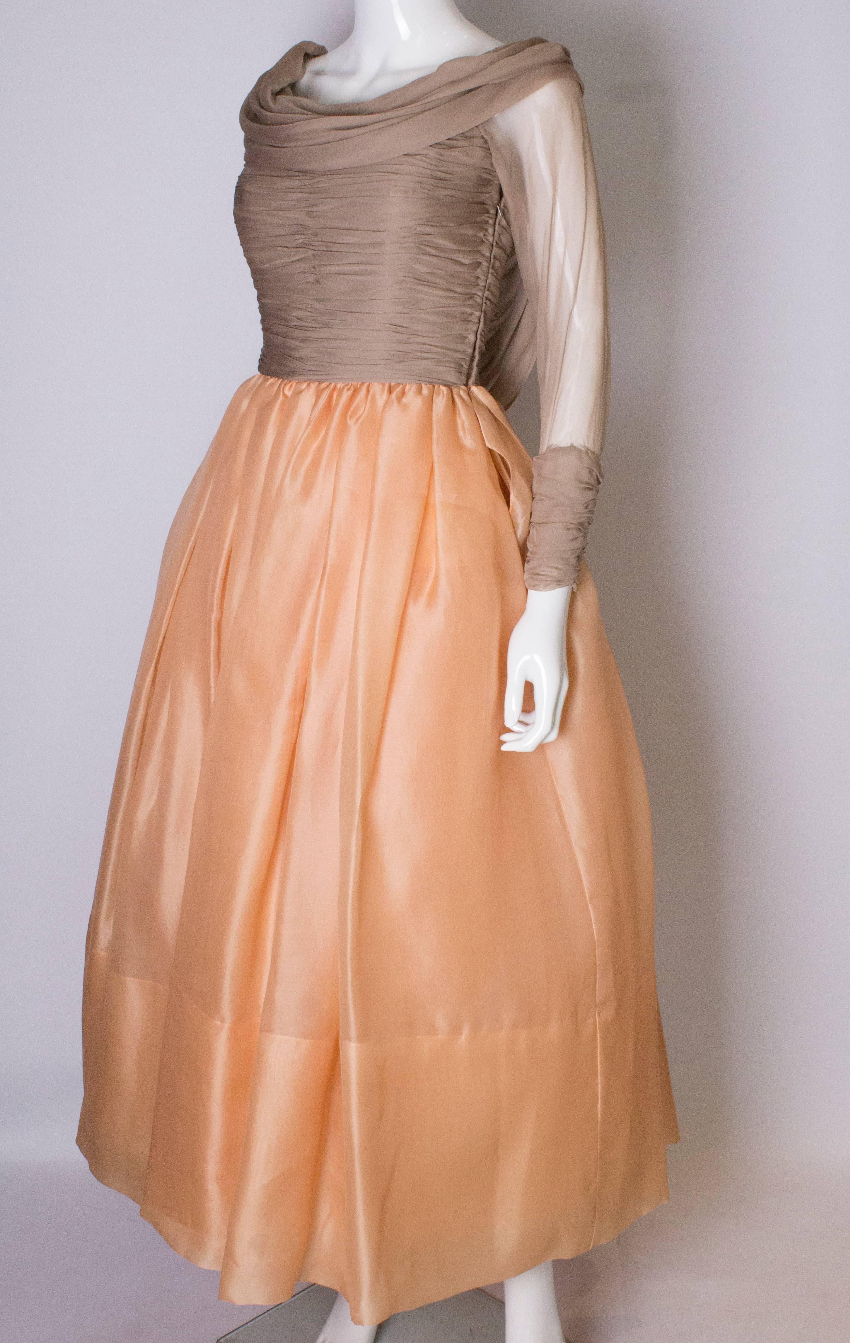 Brown A vintage 1980s couture Carolyne Roehm Silk evening Gown