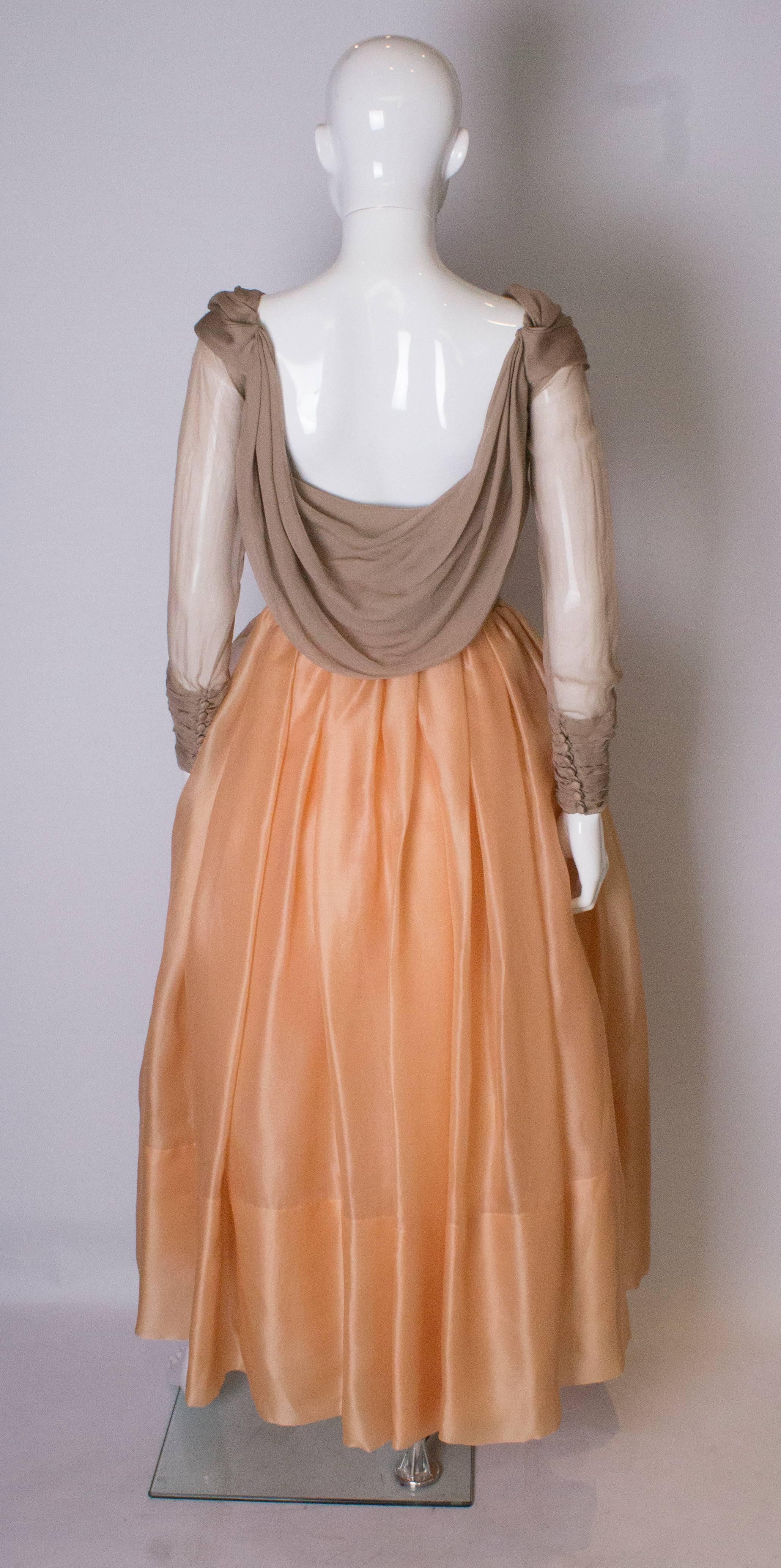 A vintage 1980s couture Carolyne Roehm Silk evening Gown 1