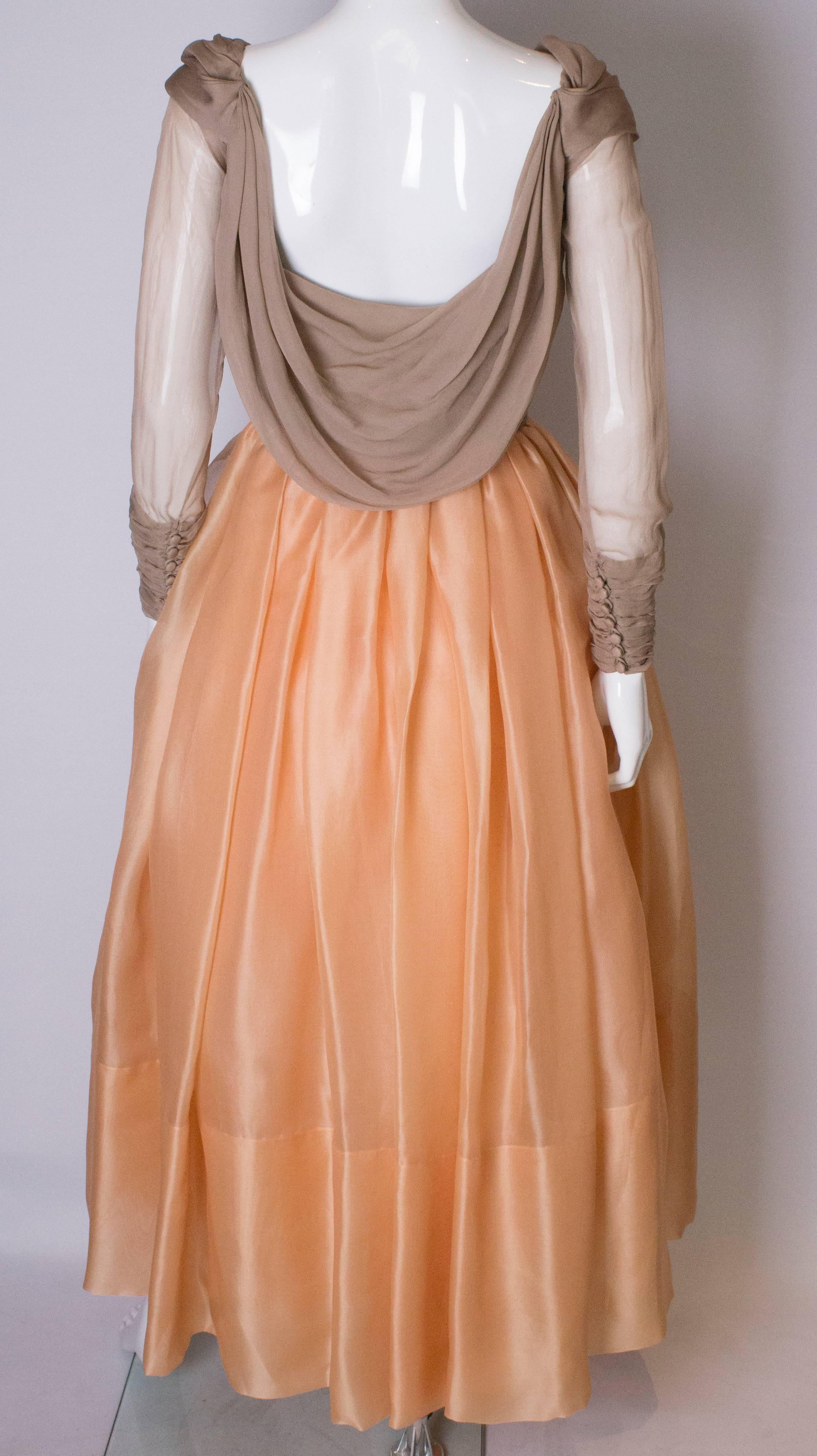 A vintage 1980s couture Carolyne Roehm Silk evening Gown 2