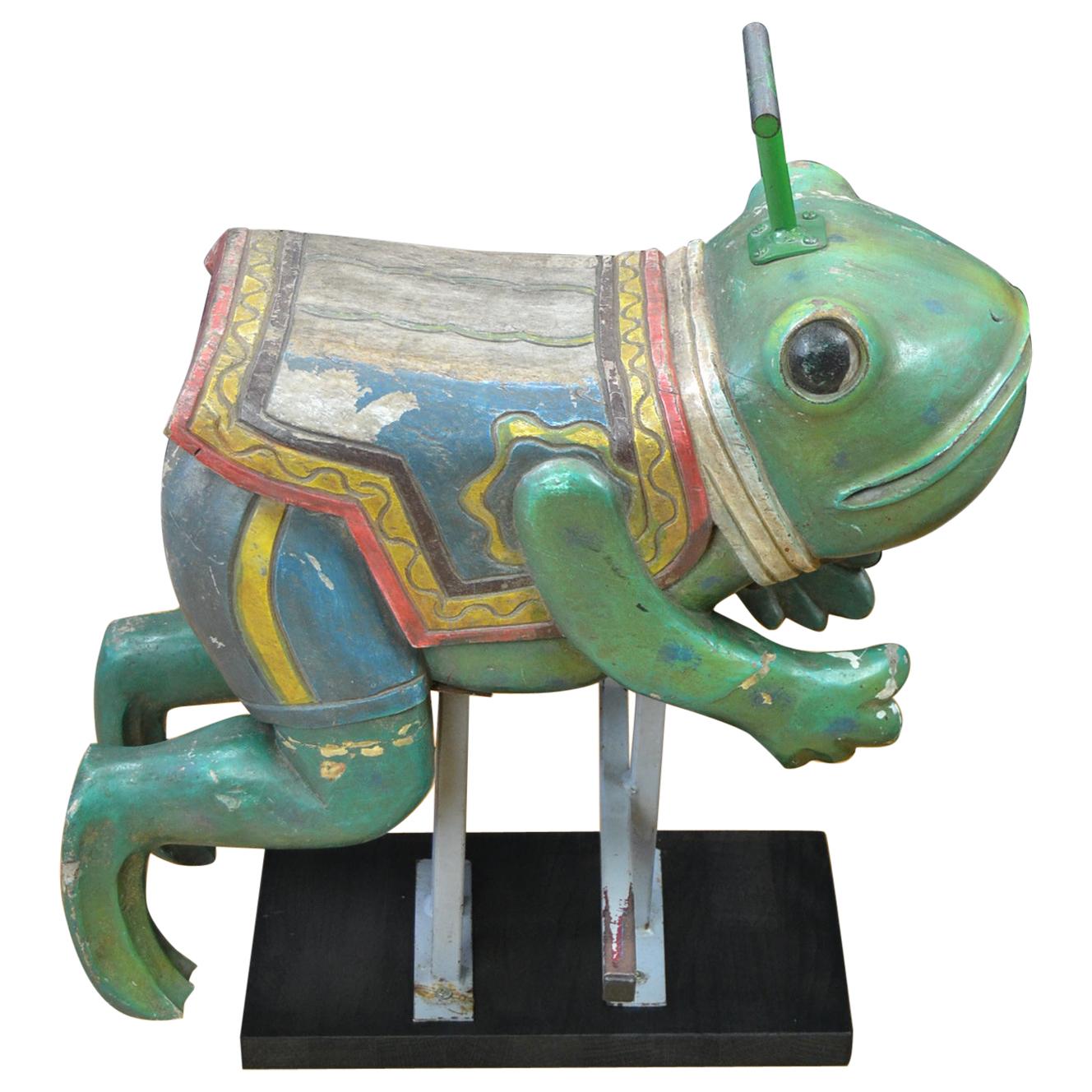 Vintage Carousel Frog Sculpture, 1970s