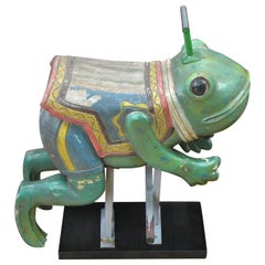 Vintage Carousel Frog Sculpture:: 1970