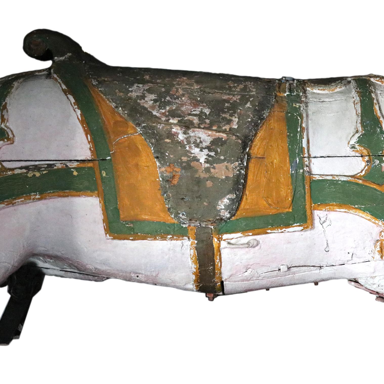 Carved Vintage Carousel Pig For Sale