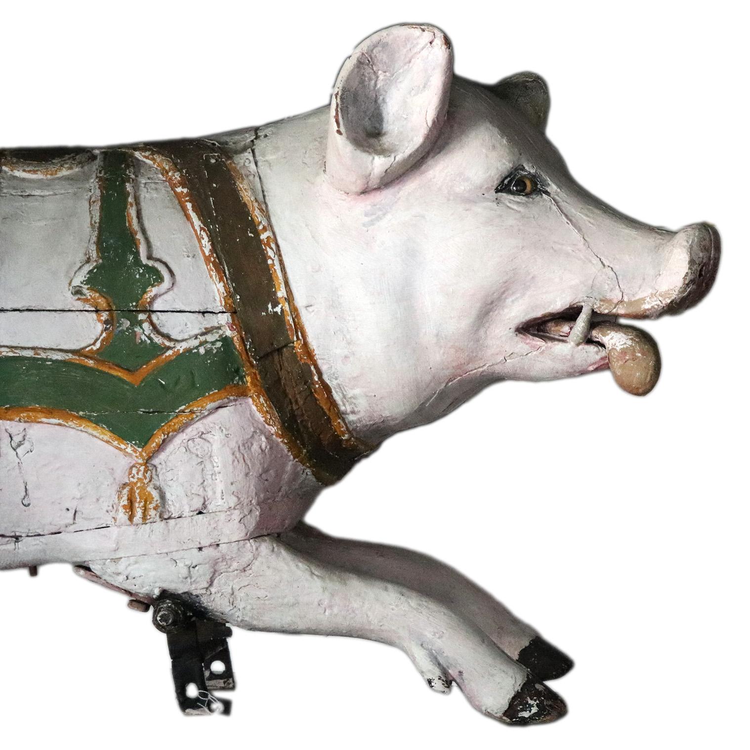 Vintage Carousel Pig In Fair Condition For Sale In San Francisco, CA