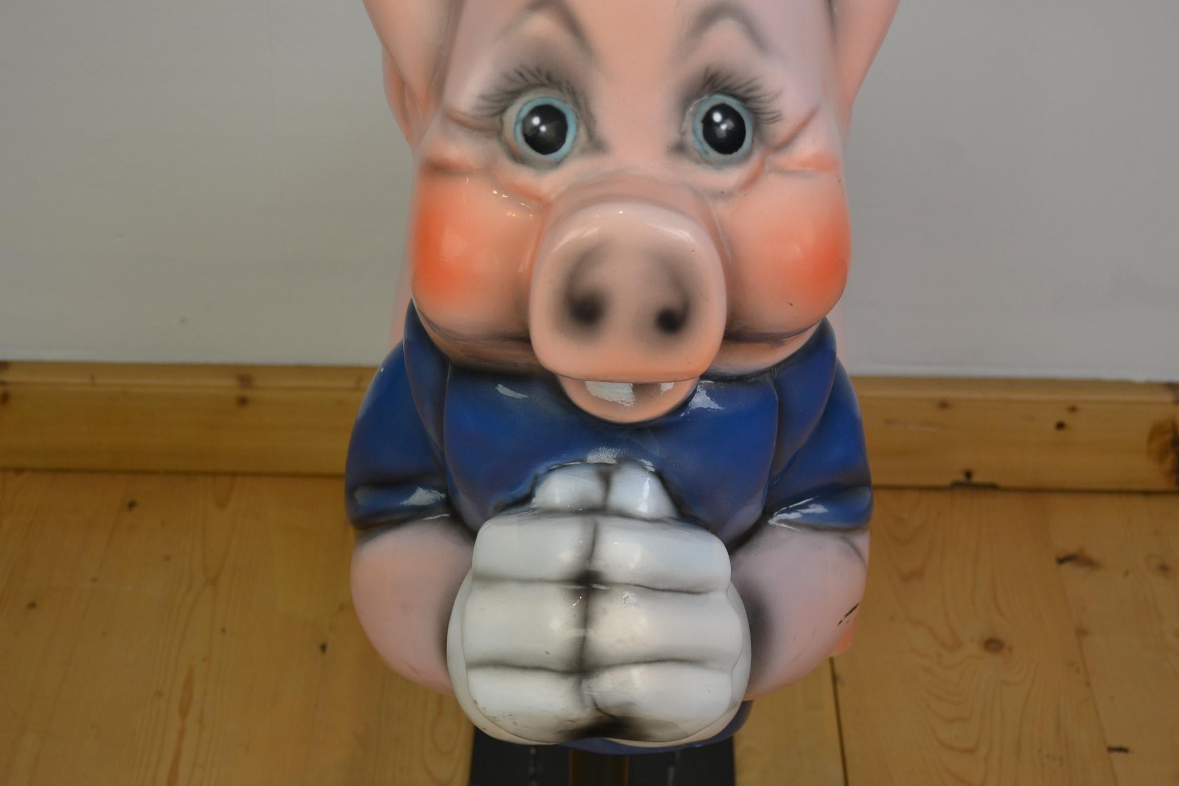 Vintage Carousel Ride Pig, Little Pig, Porky Pig, 1960s 3