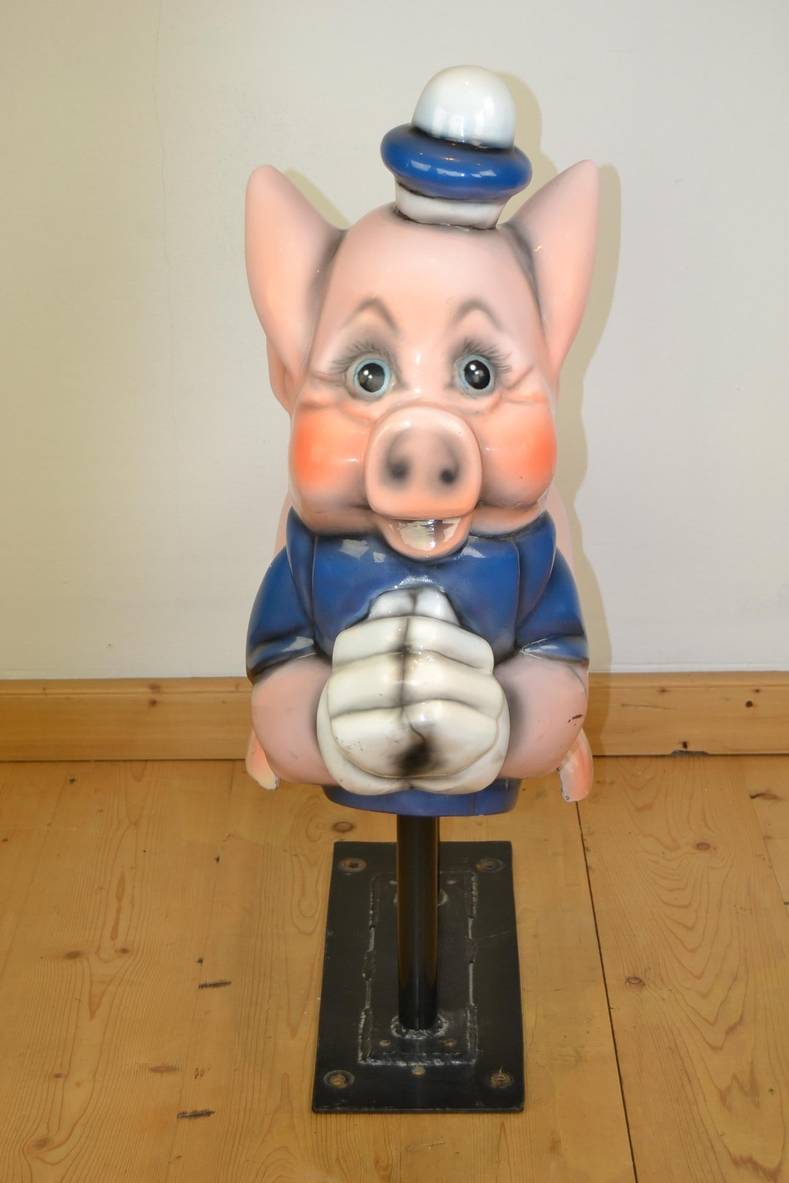 Vintage Carousel Ride Pig, Little Pig, Porky Pig, 1960s 5
