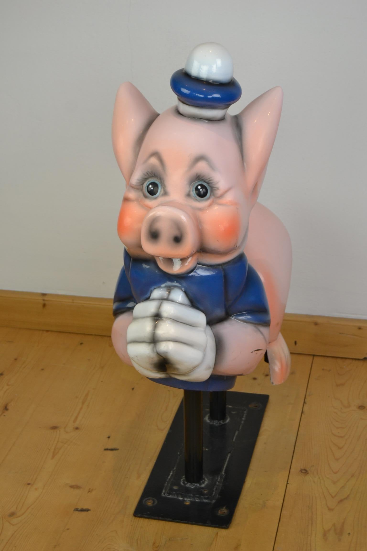 Vintage Carousel Ride Pig, Little Pig, Porky Pig, 1960s 9