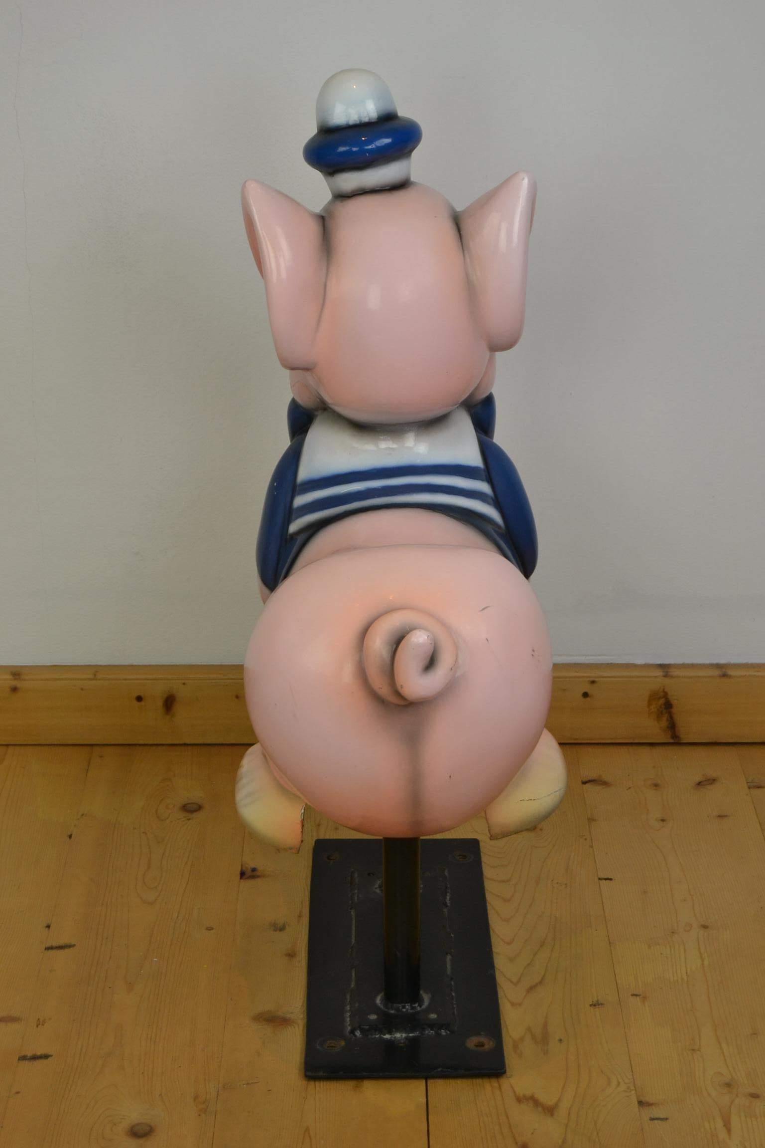 Vintage Carousel Ride Pig, Little Pig, Porky Pig, 1960s In Good Condition In Antwerp, BE