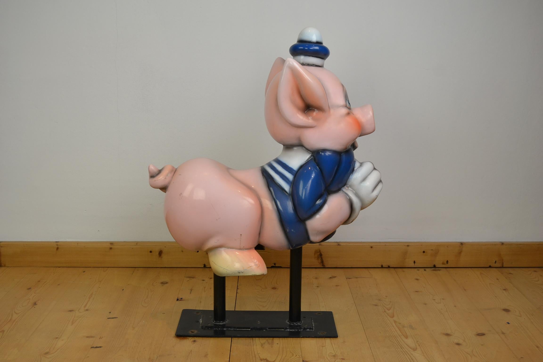 20th Century Vintage Carousel Ride Pig, Little Pig, Porky Pig, 1960s