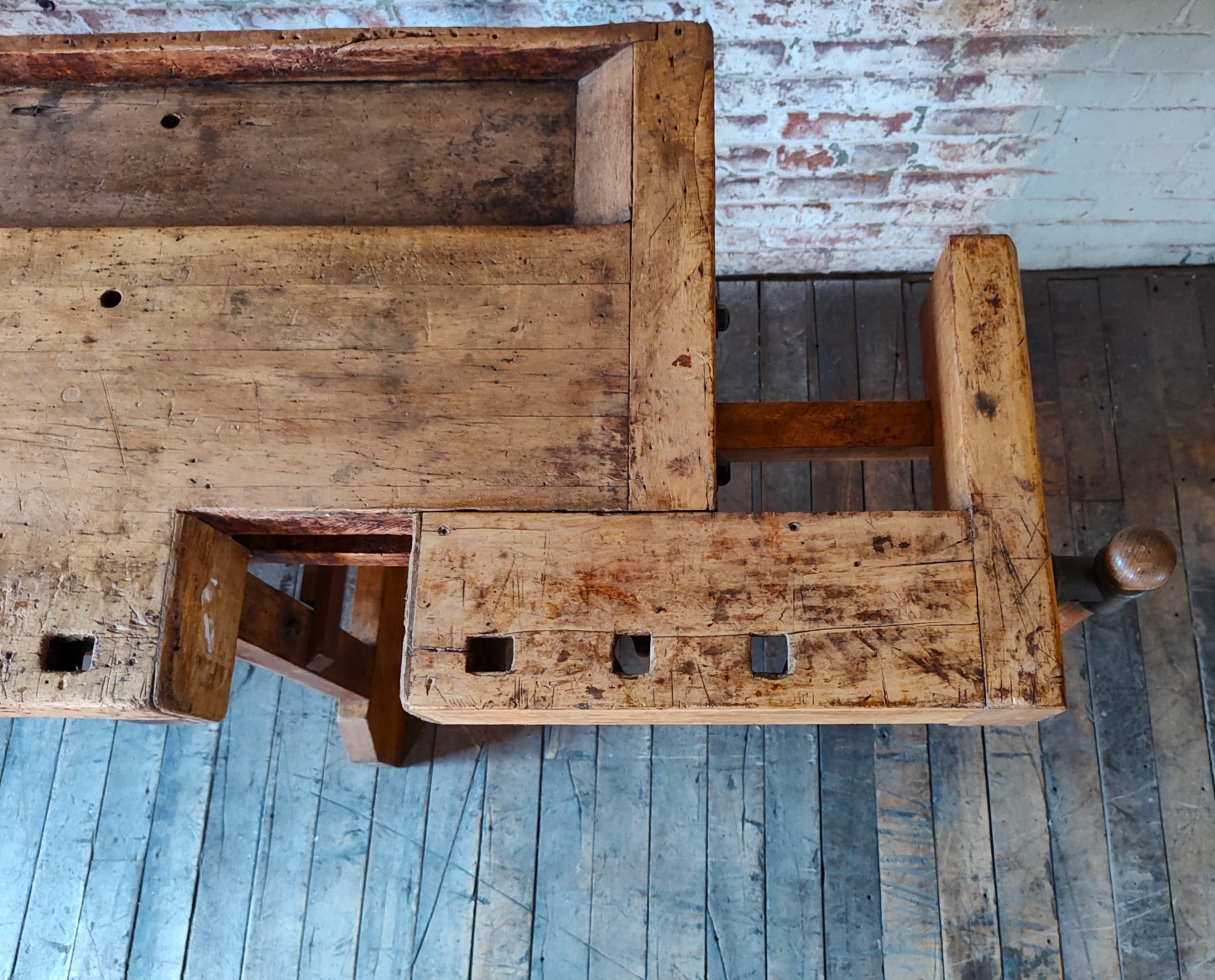 Vintage Carpenter's Workbench For Sale 4