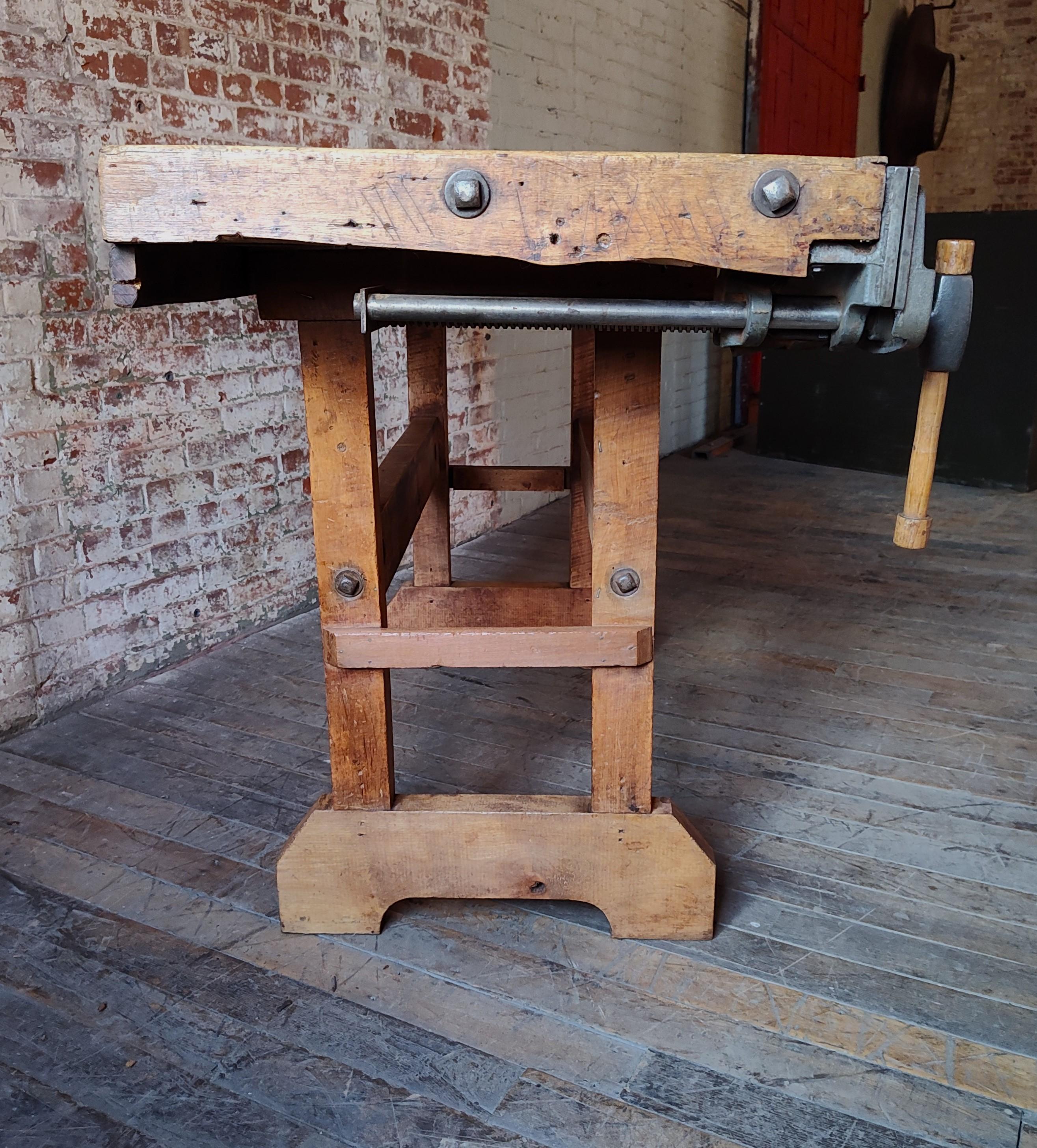 Vintage Carpenter's Workbench For Sale 6