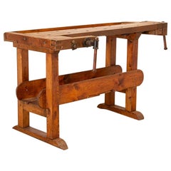 Antique Carpenter's Workbench Table from Denmark