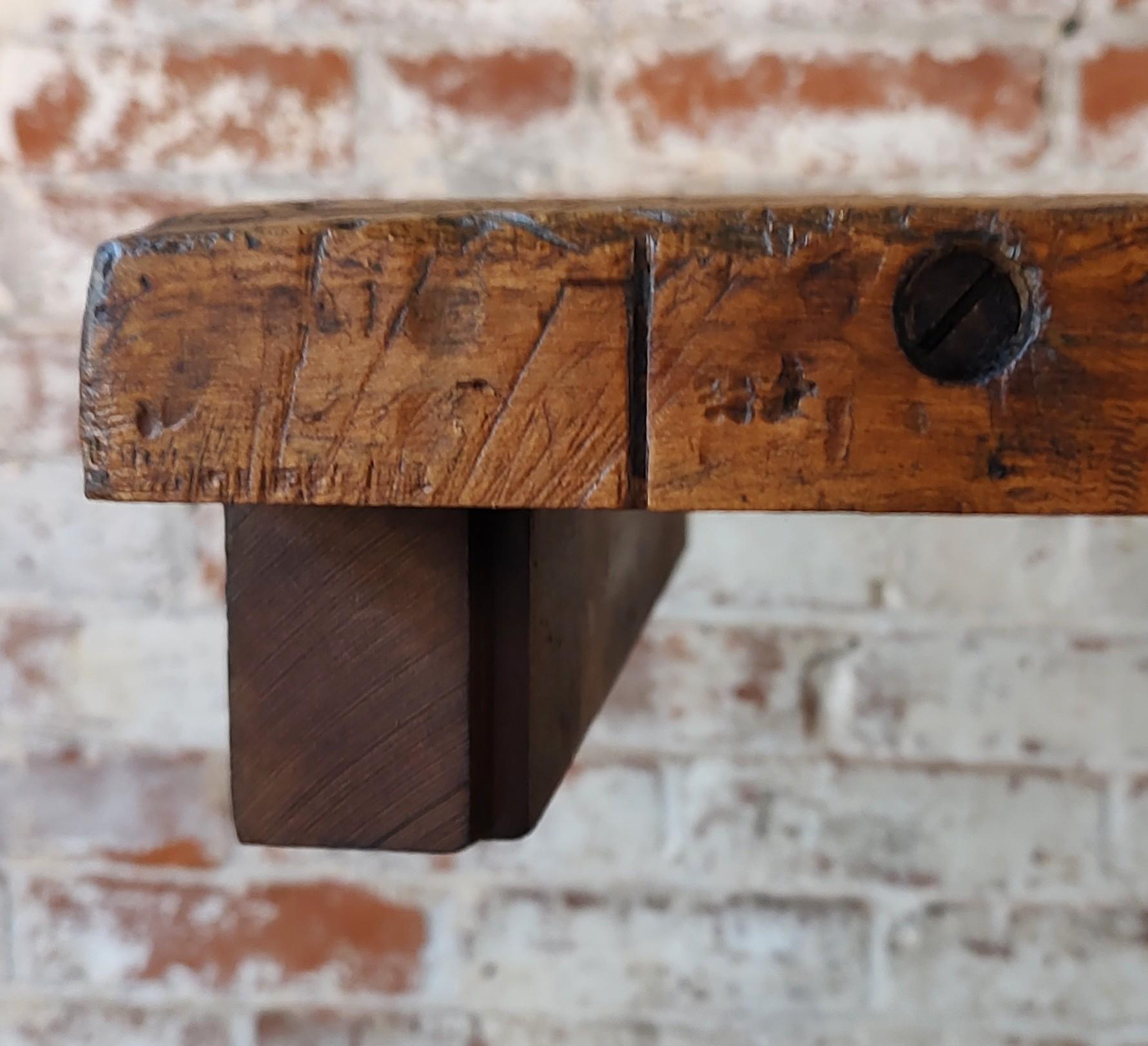 Vintage Carpenter's Workbench / Table with Vise For Sale 5