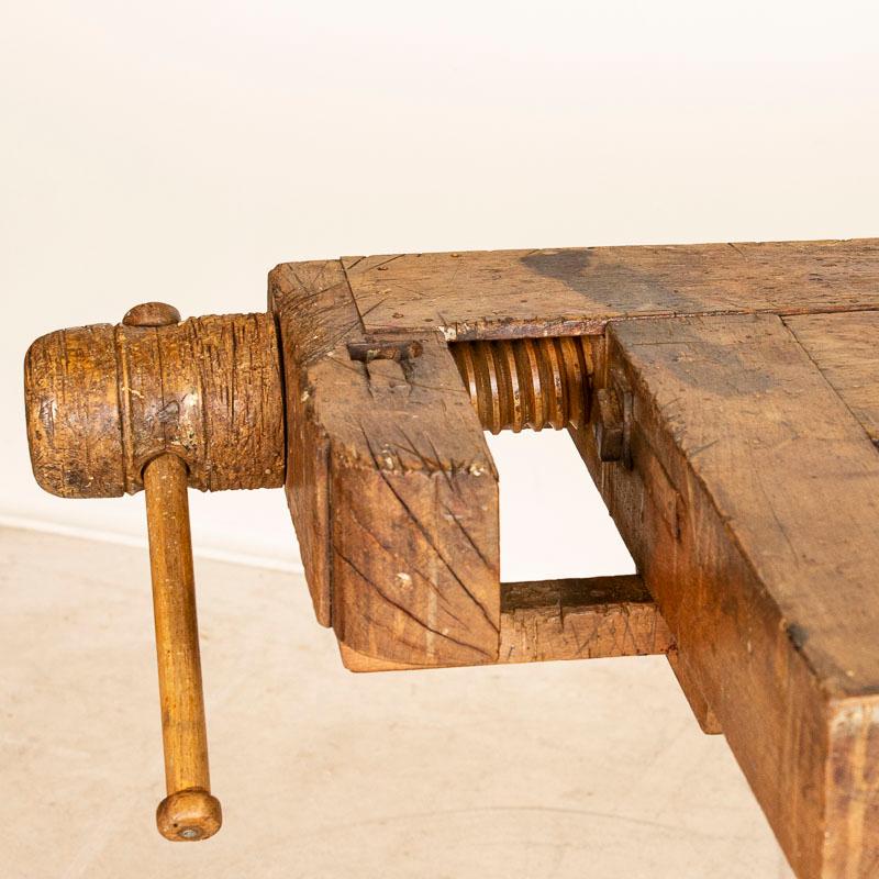 Wood Vintage Carpenter's Workbench with Lower Shelf from Denmark