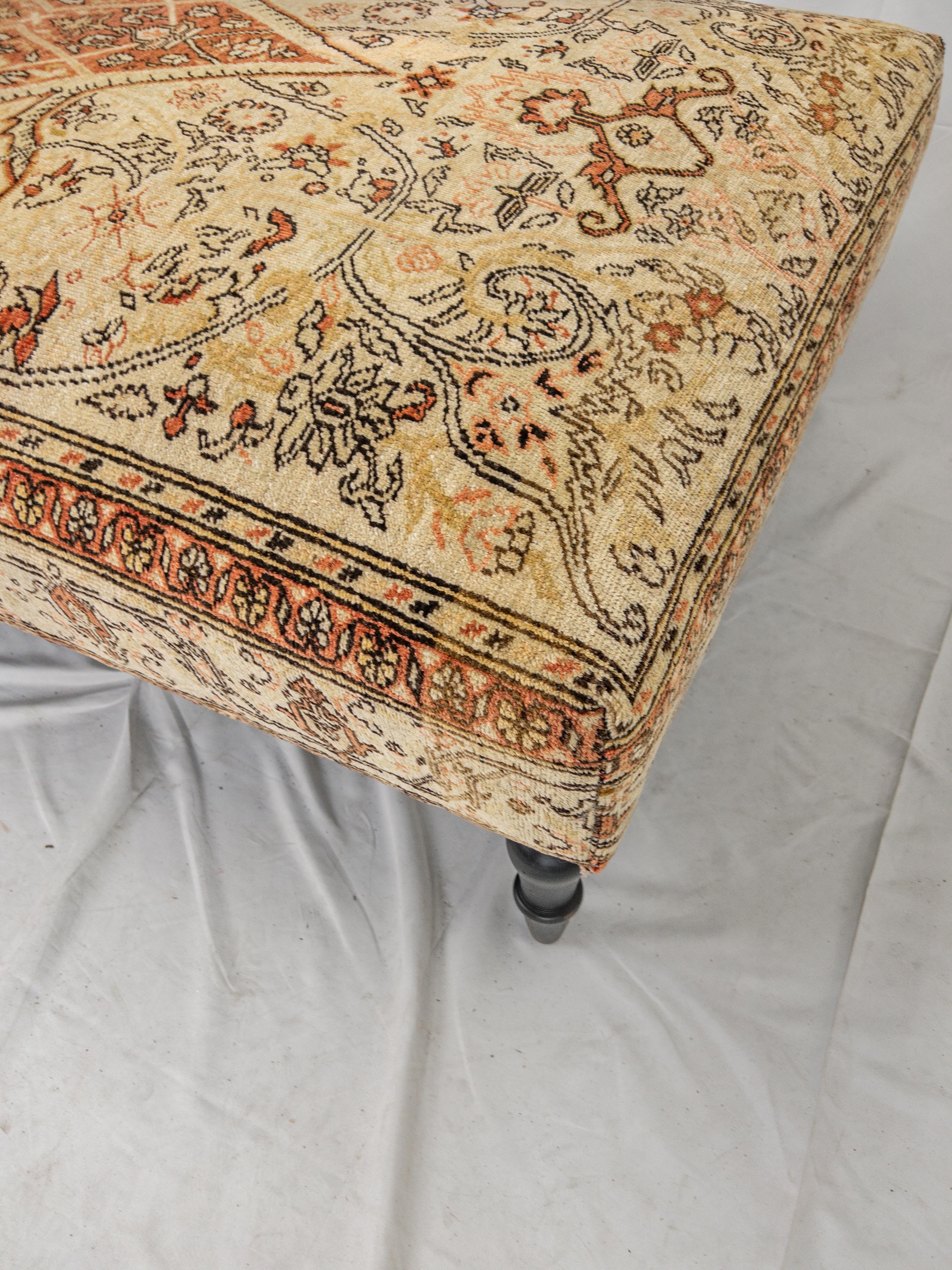 20th Century Vintage Carpet Ottoman For Sale