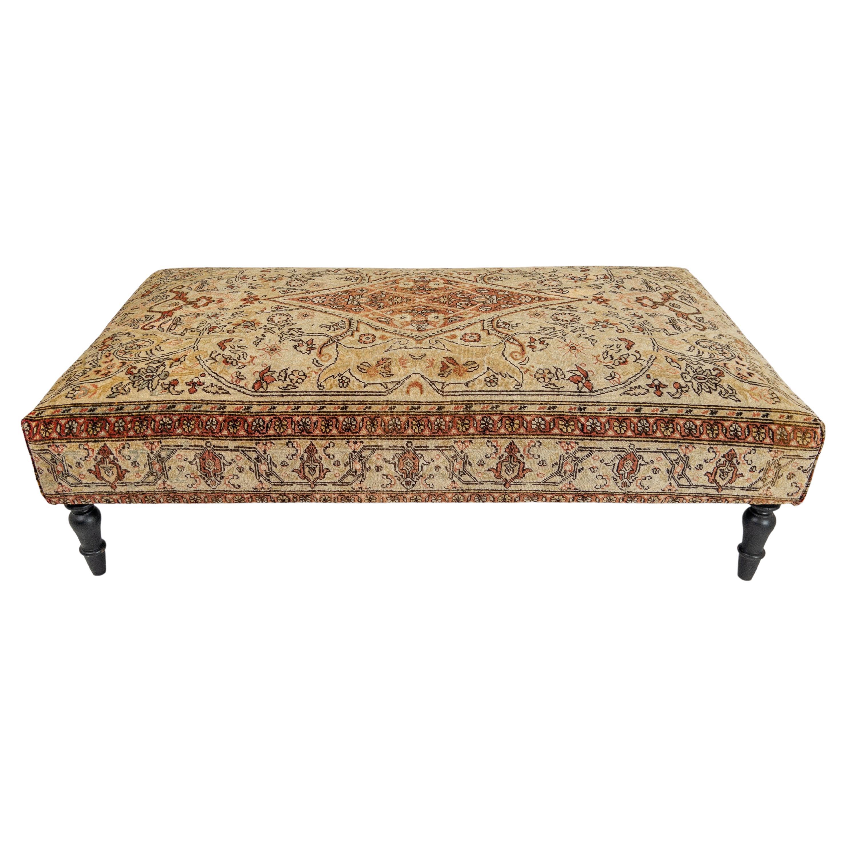 Vintage Carpet Ottoman For Sale