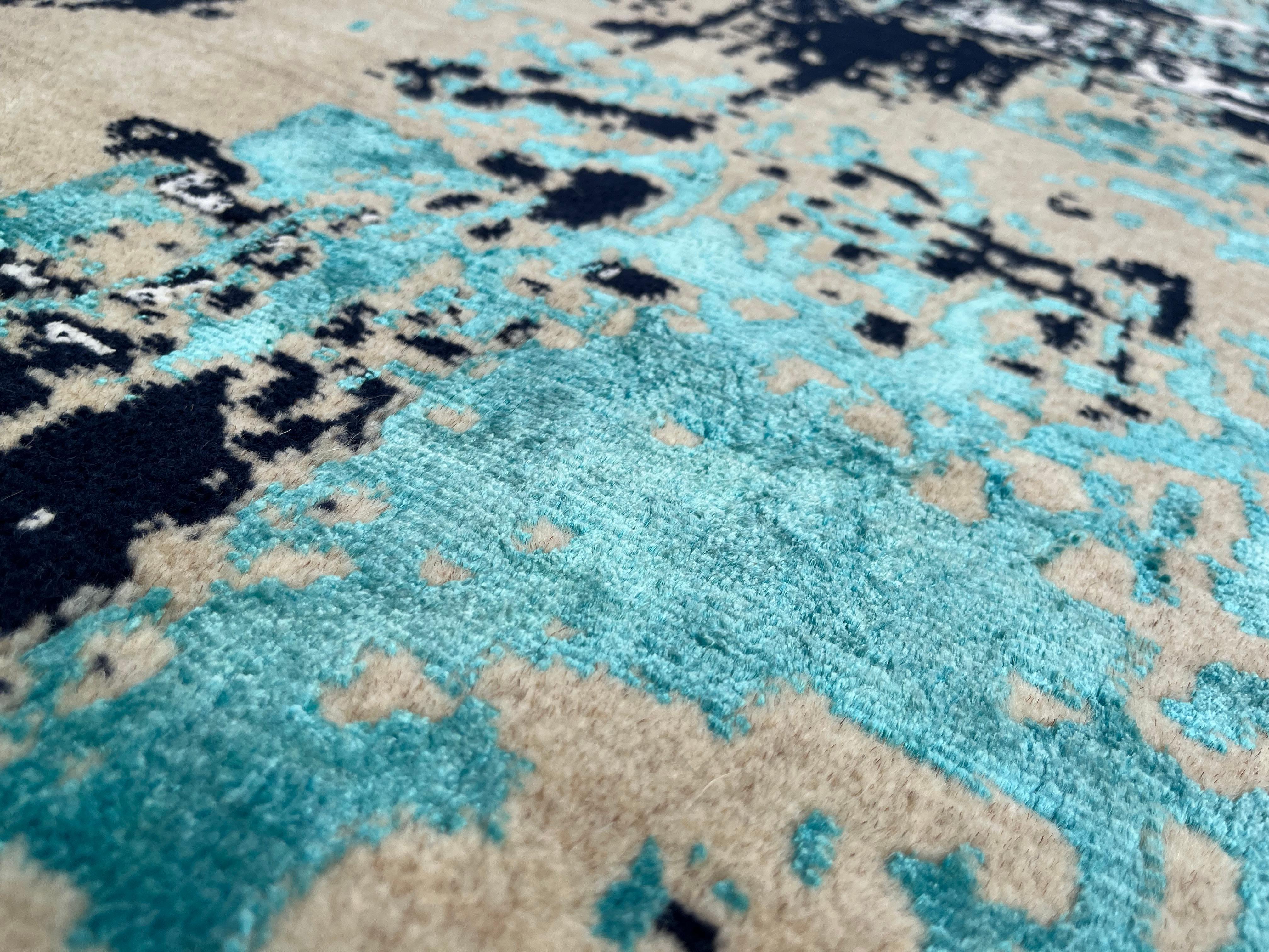 Vintage-Teppich, Pakistan, aus Wolle und Seide (Pakistanisch) im Angebot