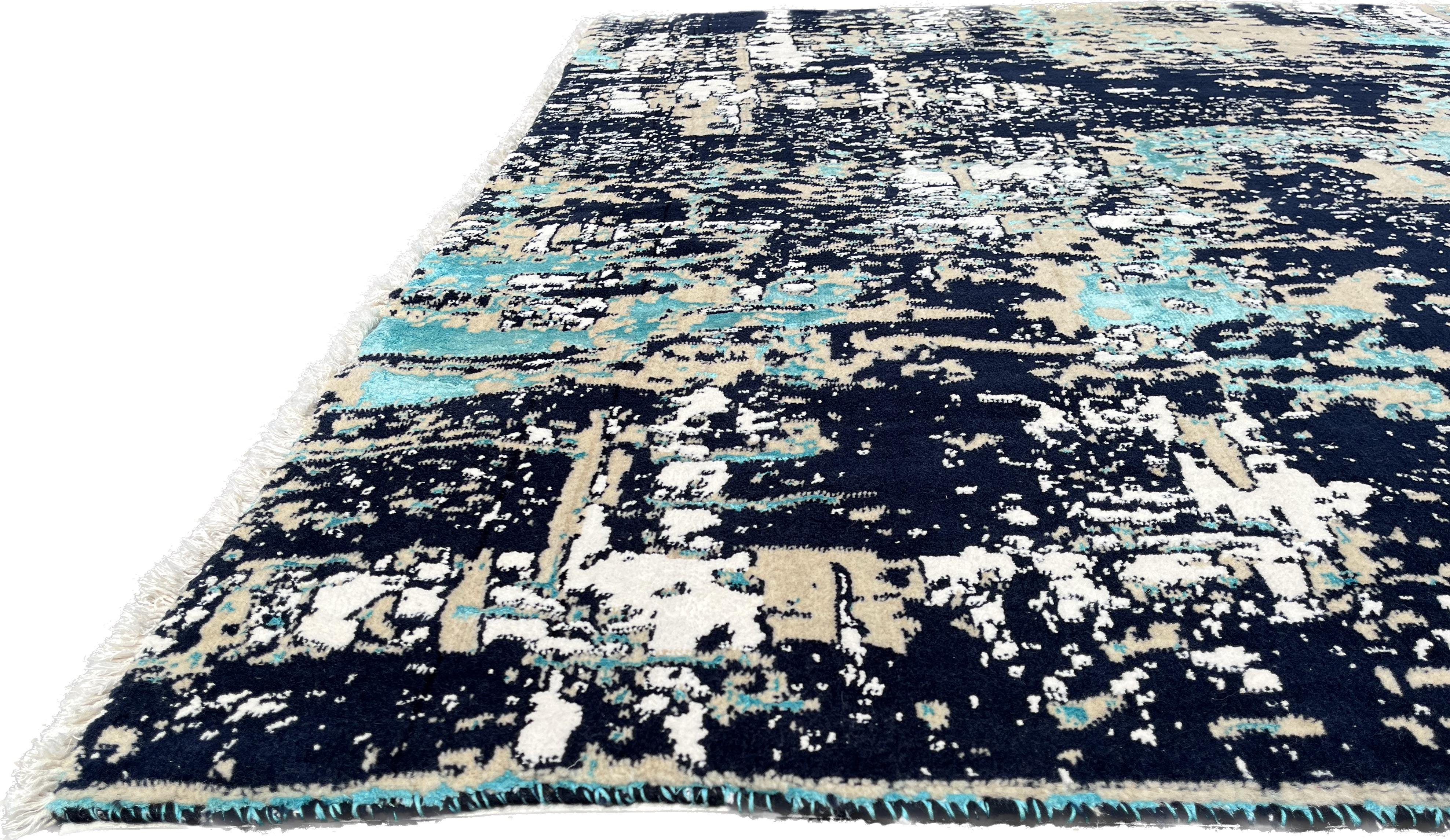 Vintage-Teppich, Pakistan, aus Wolle und Seide (Handgewebt) im Angebot