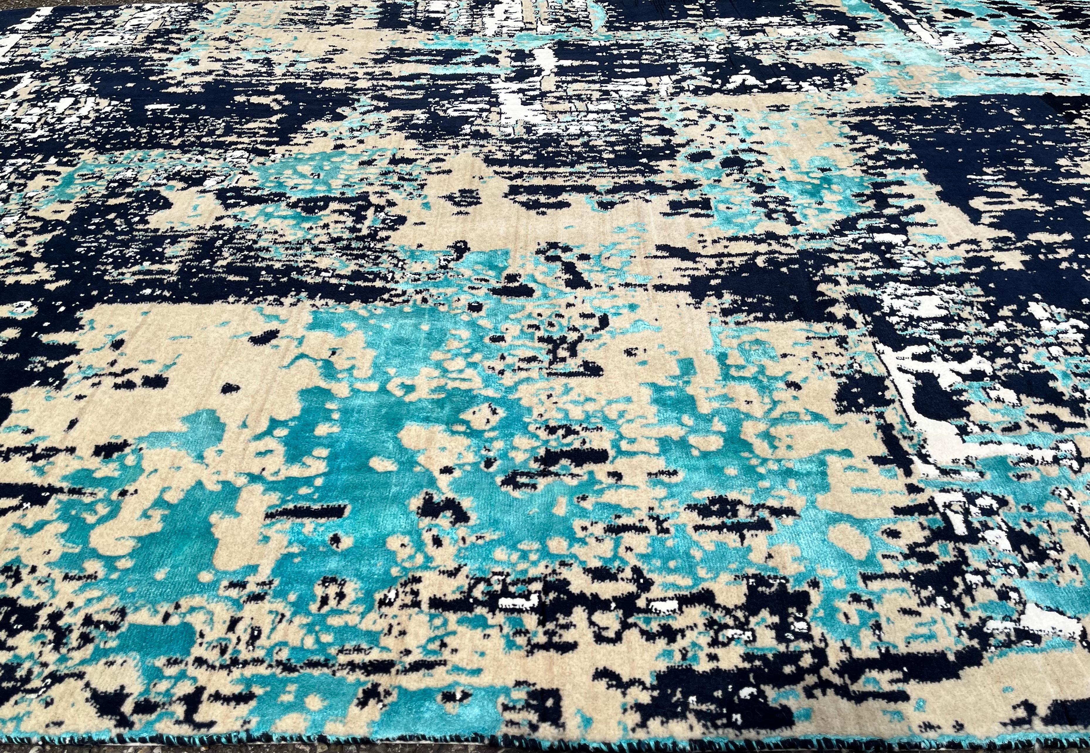 Vintage-Teppich, Pakistan, aus Wolle und Seide im Zustand „Gut“ im Angebot in RÉDING, FR