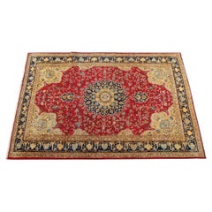 Vintage Carpet Red Wool Area Rug Hand-knotted Medallion Oriental Rug- 212x335cm