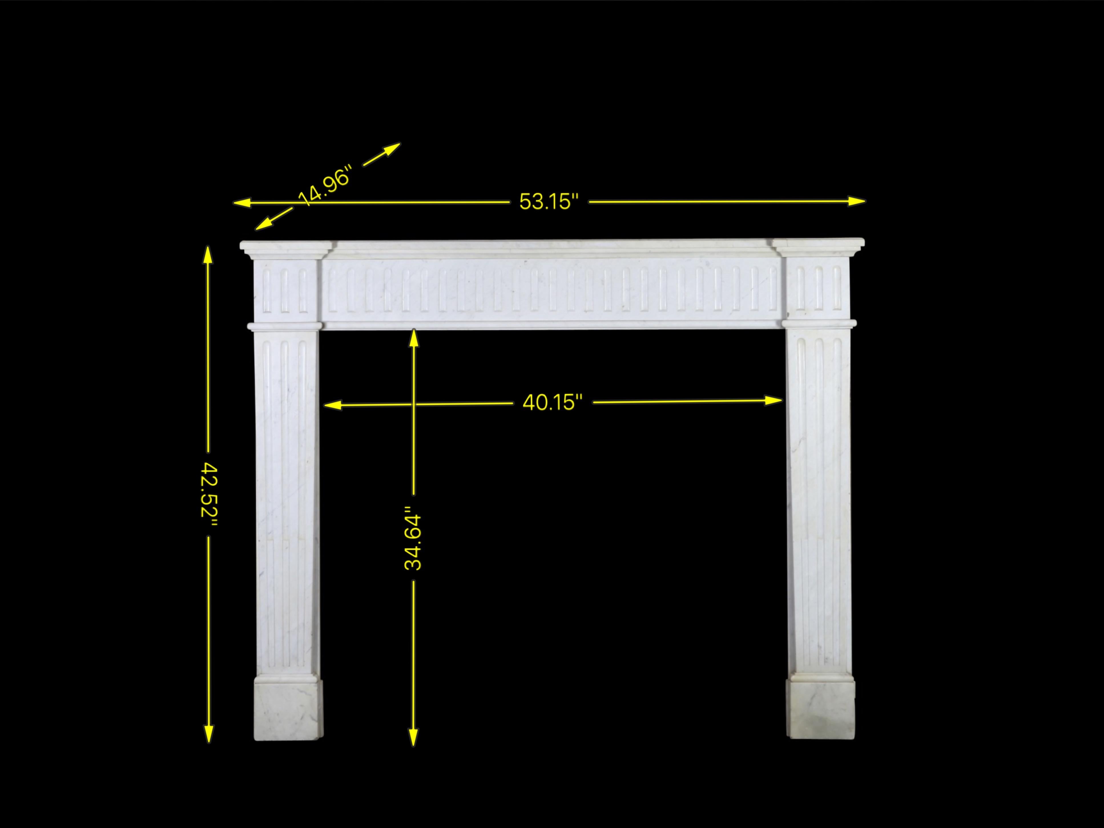 French Vintage Carrara Marble Belgian Mantle Piece For Sale
