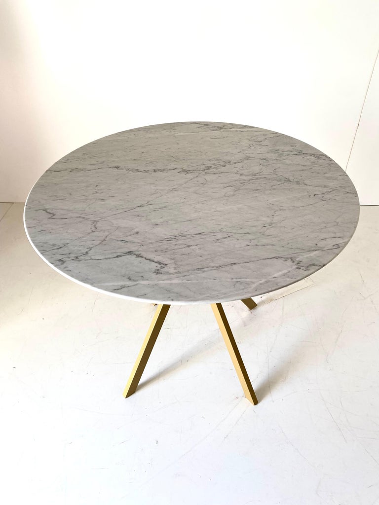 Vintage Carrara marble Dining Table, Italy 1960s at 1stDibs