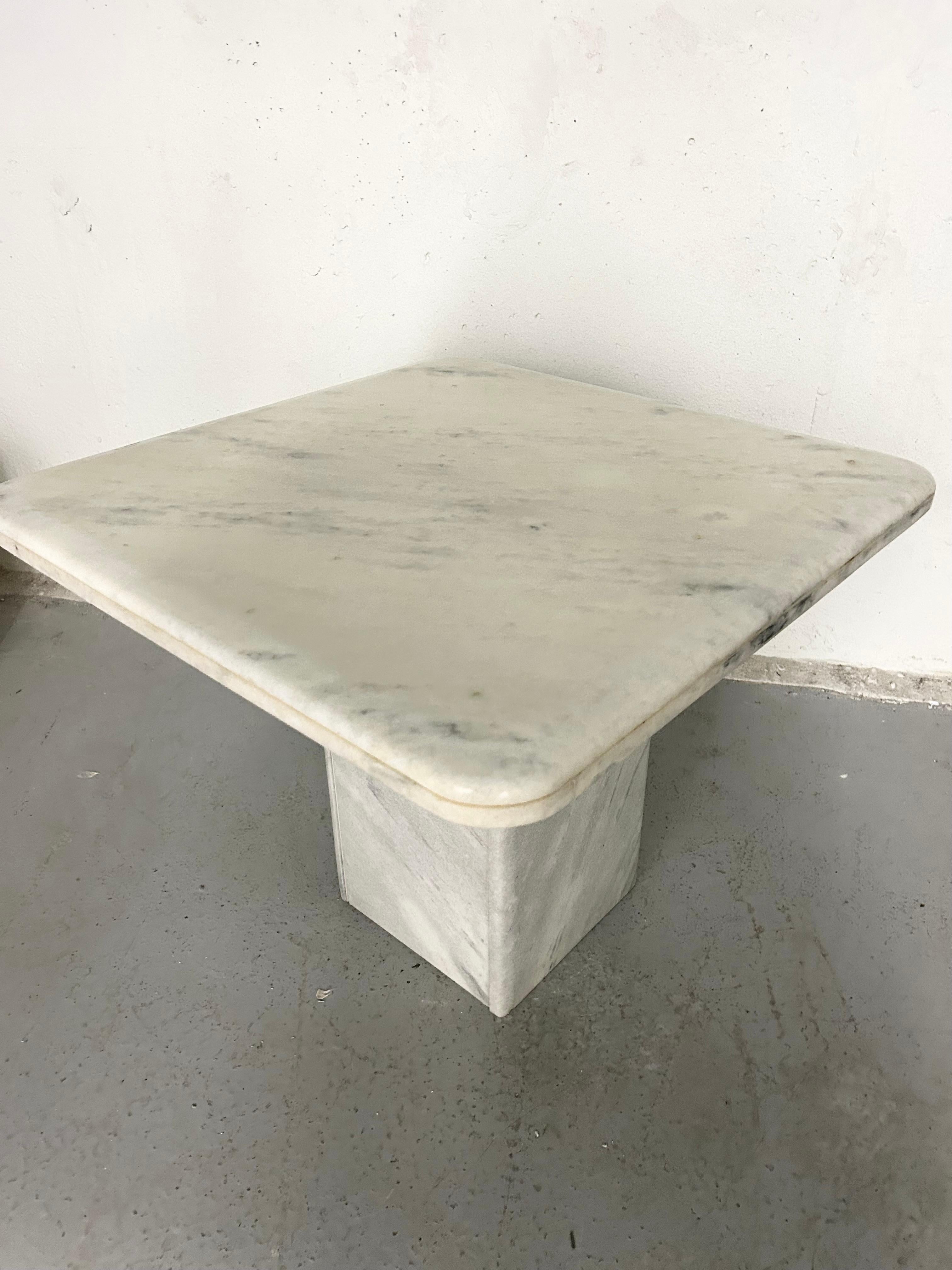 Italian Vintage Carrara Marble End Table For Sale