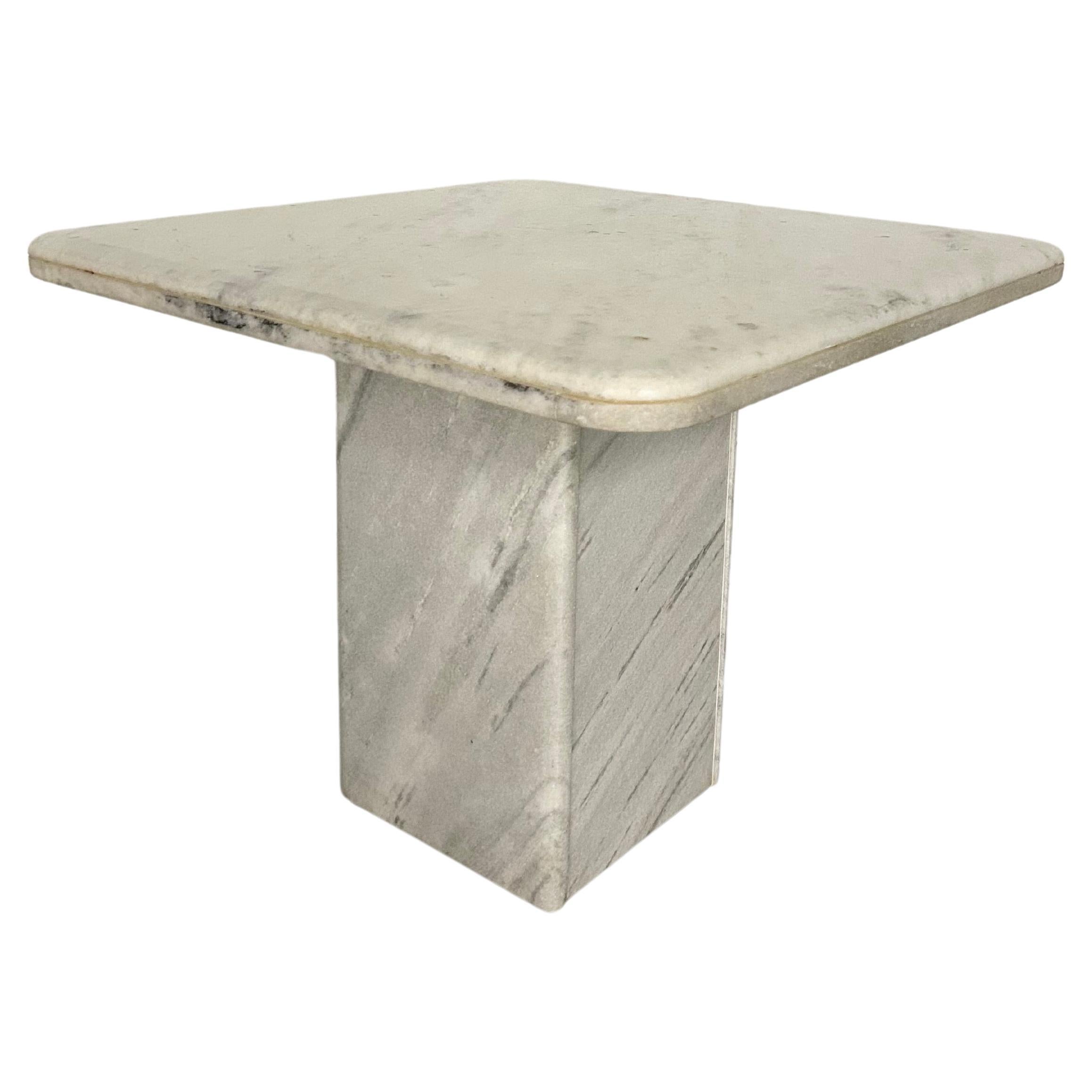 Vintage Carrara Marble End Table For Sale