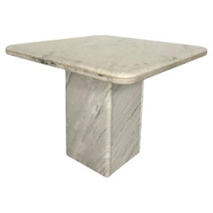 Vintage Carrara Marble End Table