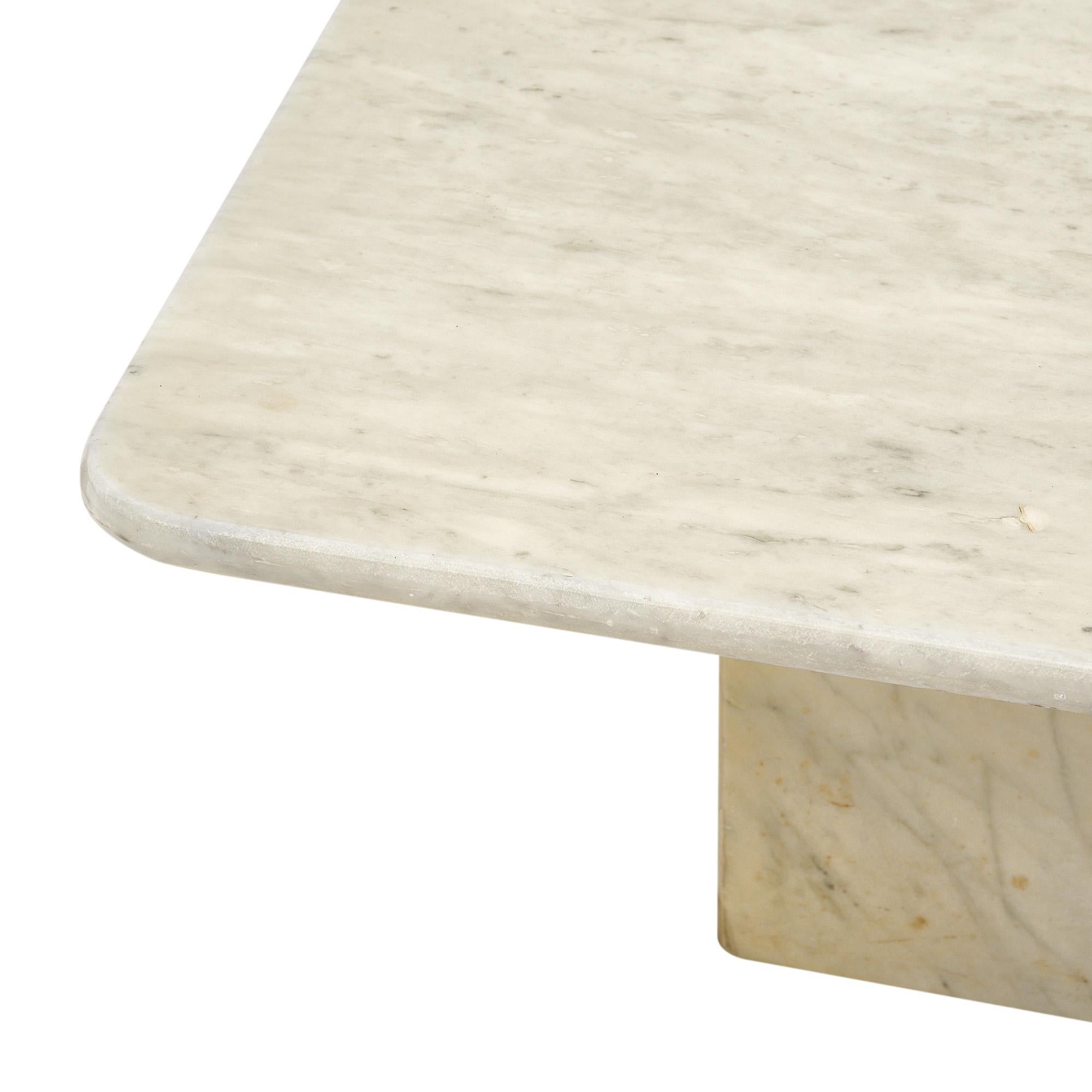Vintage Carrara Marble Nesting Tables For Sale 3