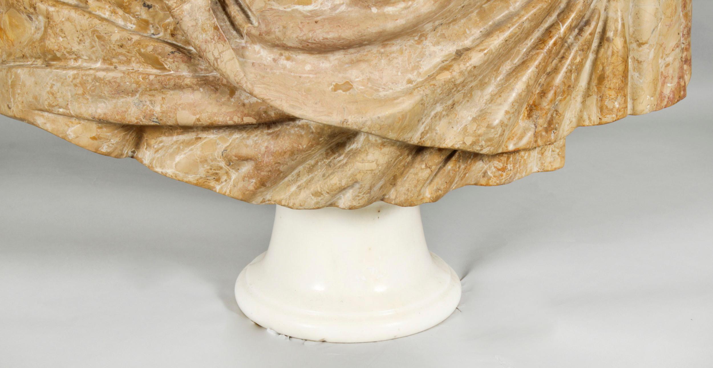 Vintage Carrara Marble Portrait Bust of Socrates, Mid-20th Century In Good Condition In London, GB