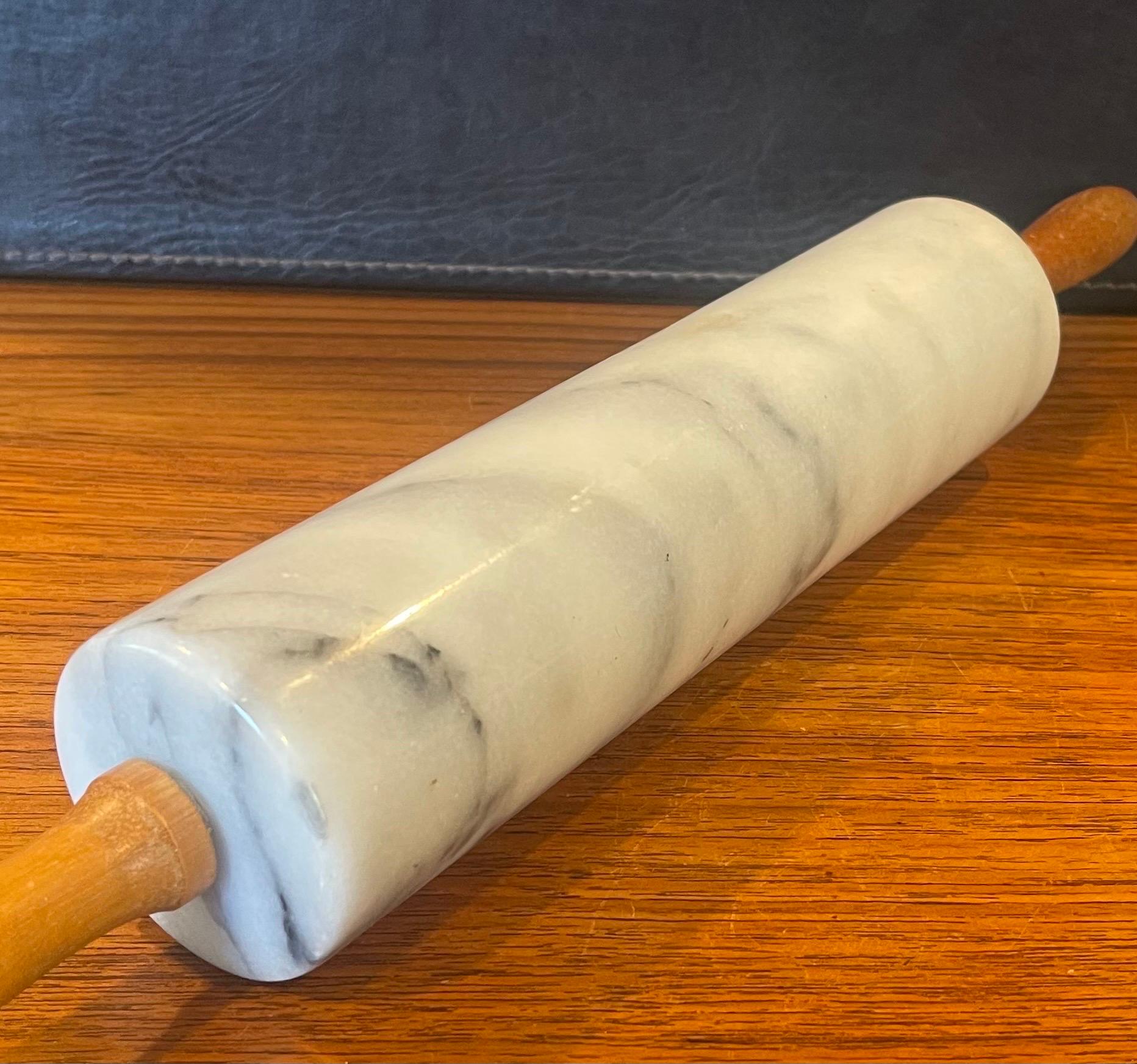 American Vintage Carrara Marble Rolling Pin For Sale