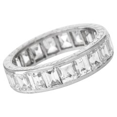 Vintage Carre-Cut Diamond 4.00ct Platinum Eternity Band Ring