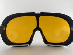 Occhiali da sole vintage Carrera Blue Foxy Lady Sports con lenti gialle 1970's Austria