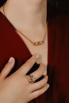 Vintage Carrera y Carrera Adam and Eve Collection Necklace, Solid 18k Gold Chain