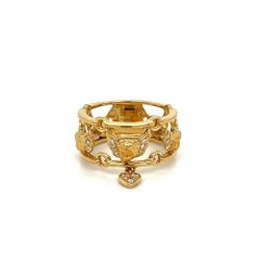 Vintage Carrera Y Carrera Designer Cherub Diamond Gold Band Ring
