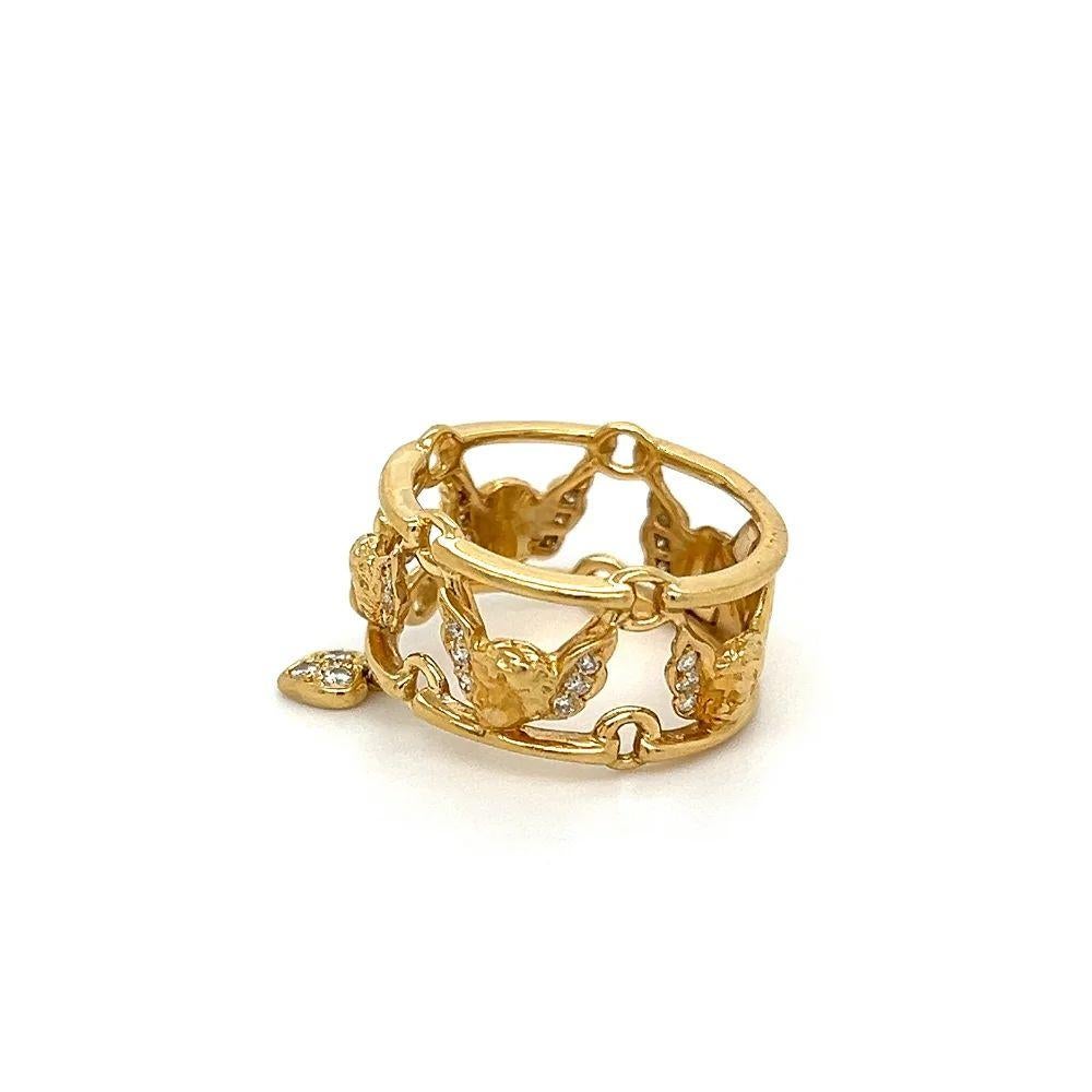 Modern Vintage Carrera Y Carrera Designer Cherub Diamond Gold Band Ring For Sale
