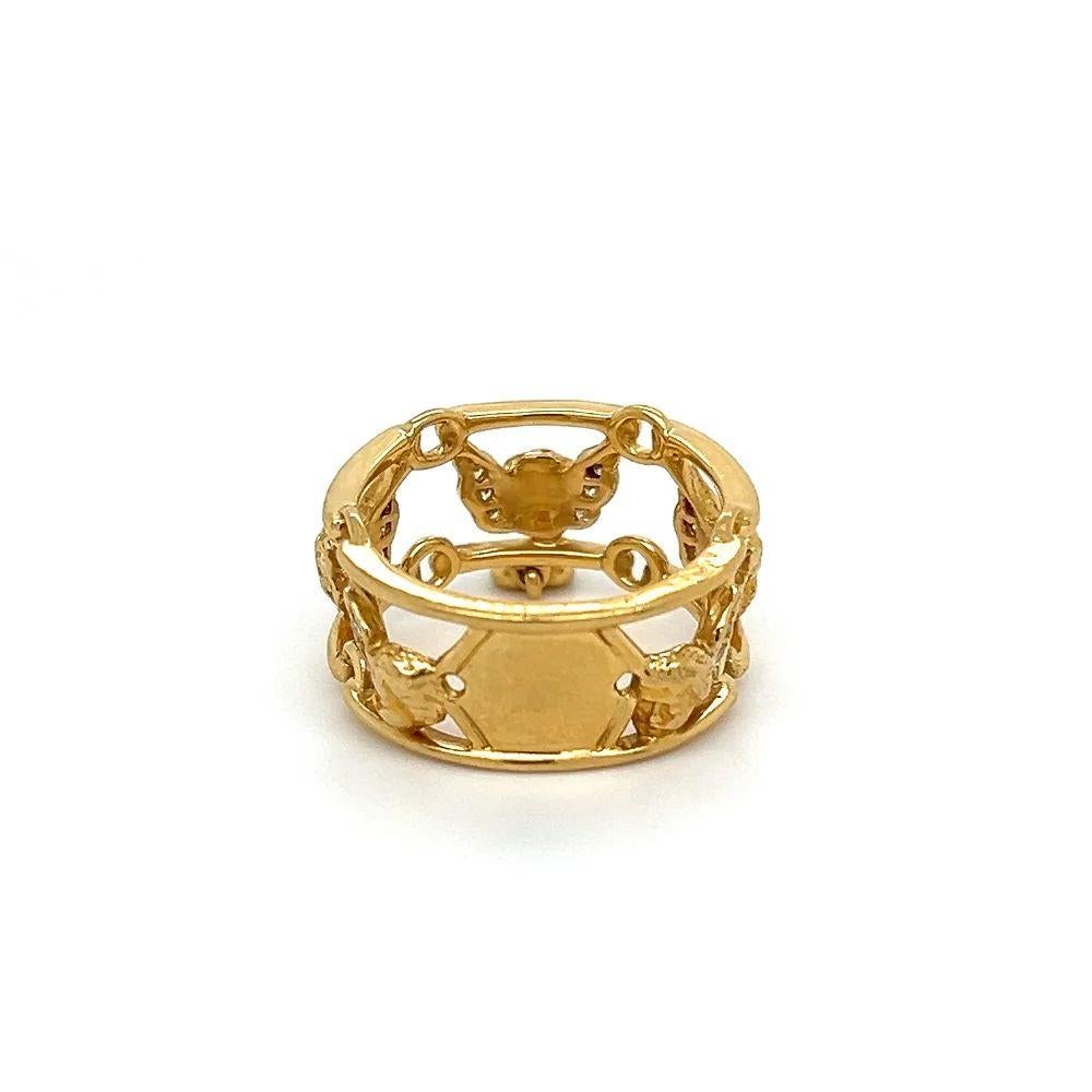 Round Cut Vintage Carrera Y Carrera Designer Cherub Diamond Gold Band Ring For Sale