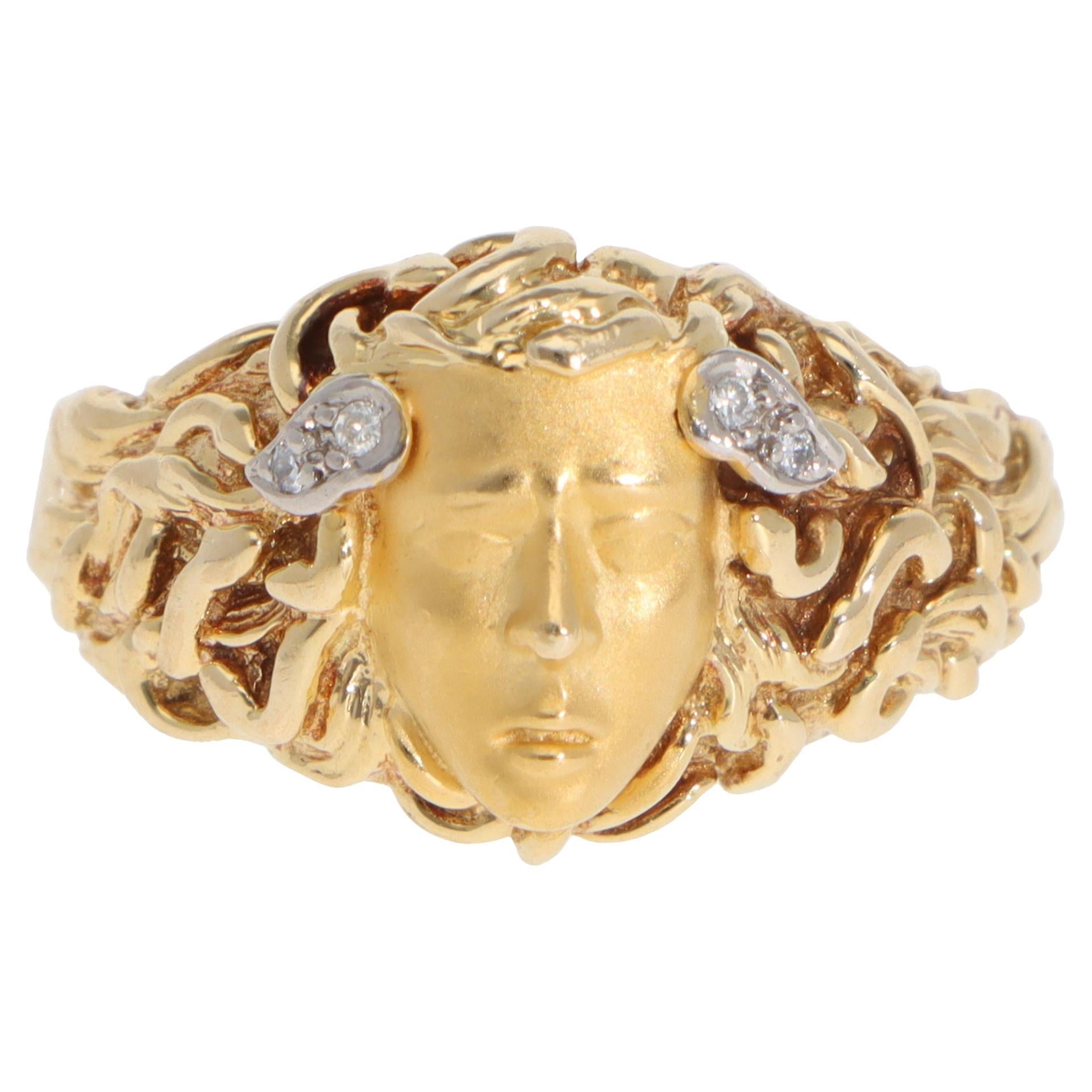 Vintage Carrera y Carrera Medusa Diamond Ring in Yellow Gold